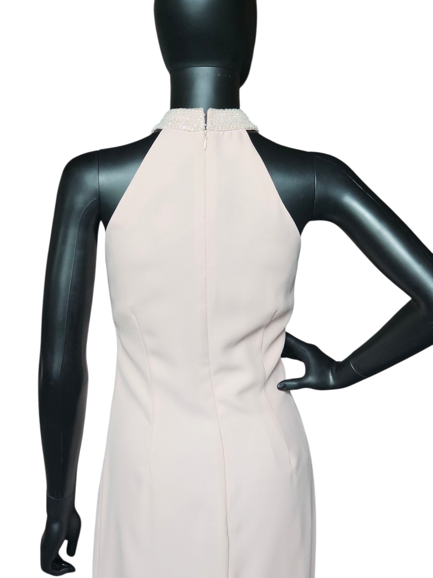 Soft Pink High Neck Sheath Formal Maxi Gown W/Jacket - Malas New York