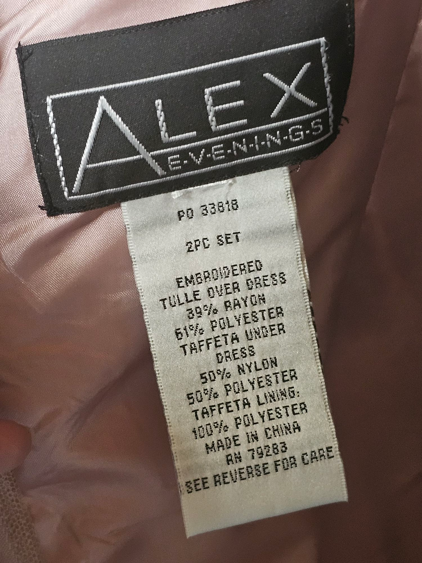 Vintage Rose Lace Overlay Formal Gown -