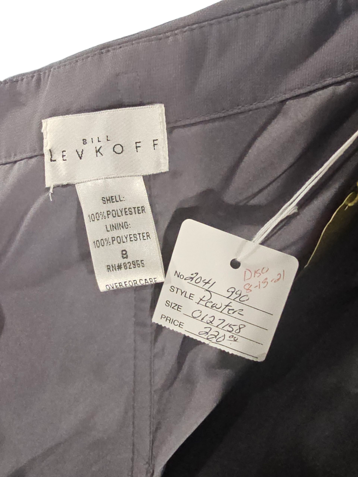 Pewter Chiffon Halter Formal Dress NWOT - Bill Levkoff