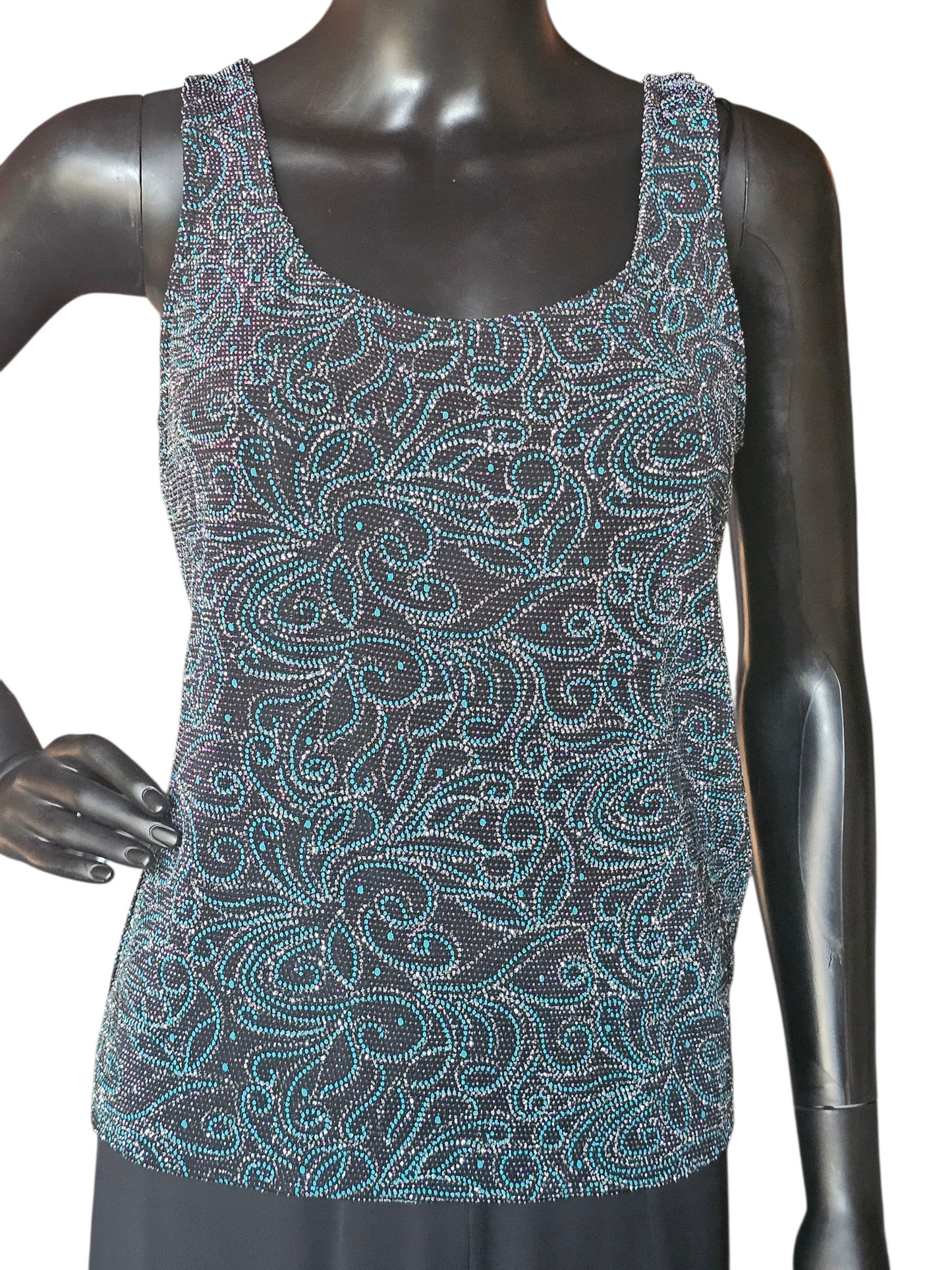 Black/White/Teal 3 Piece Formal Outfit - Alex Evenings