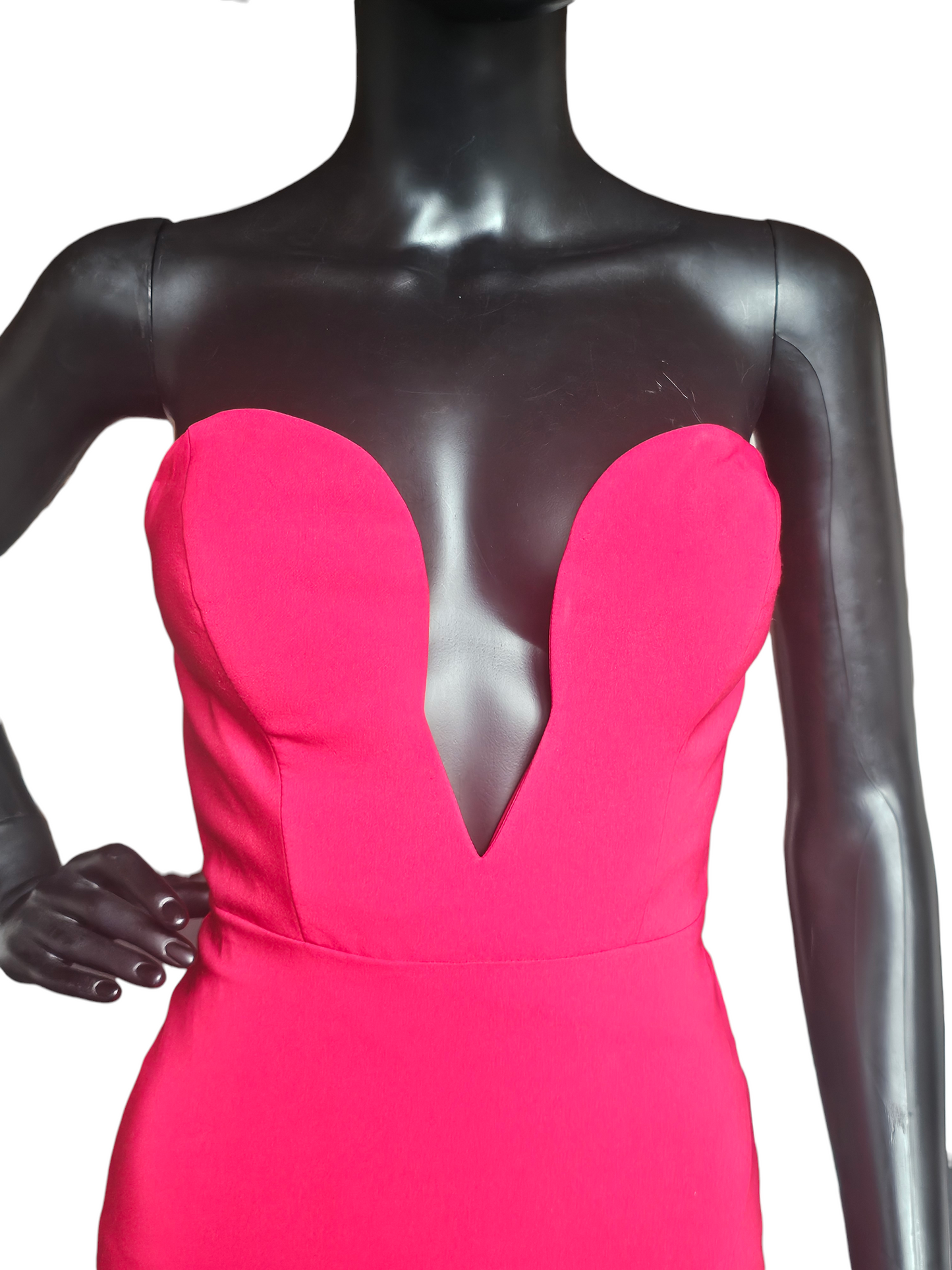 Cherry Red Strapless Sweetheart Plunge Fitted Formal Dress - Aidan