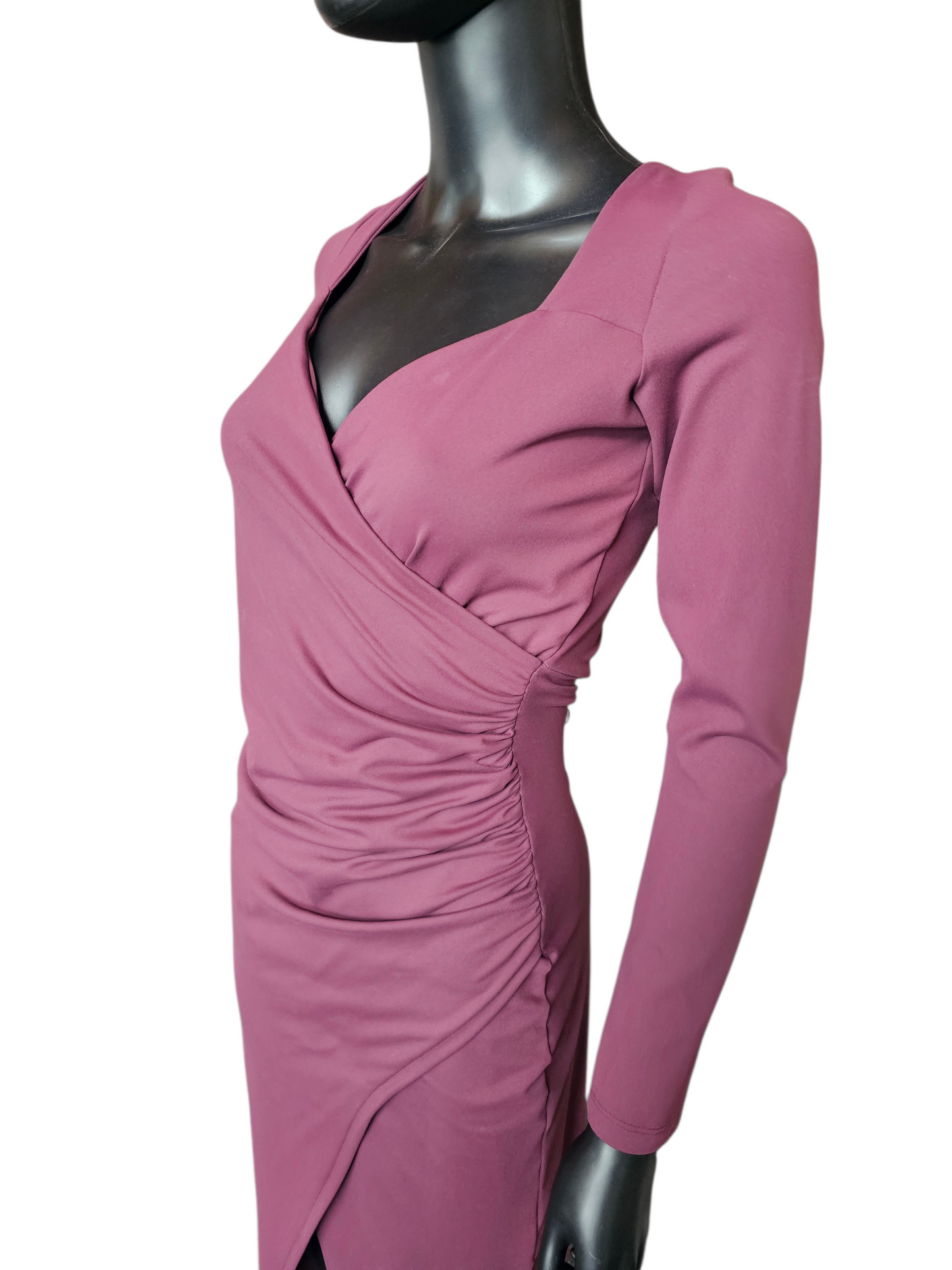 Burgandy Wrap Jersey Stretch Dress NWT - Susan Monaco