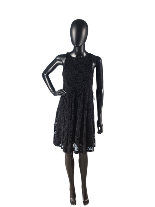 Black Lace Swing Party Dress - Ginger G