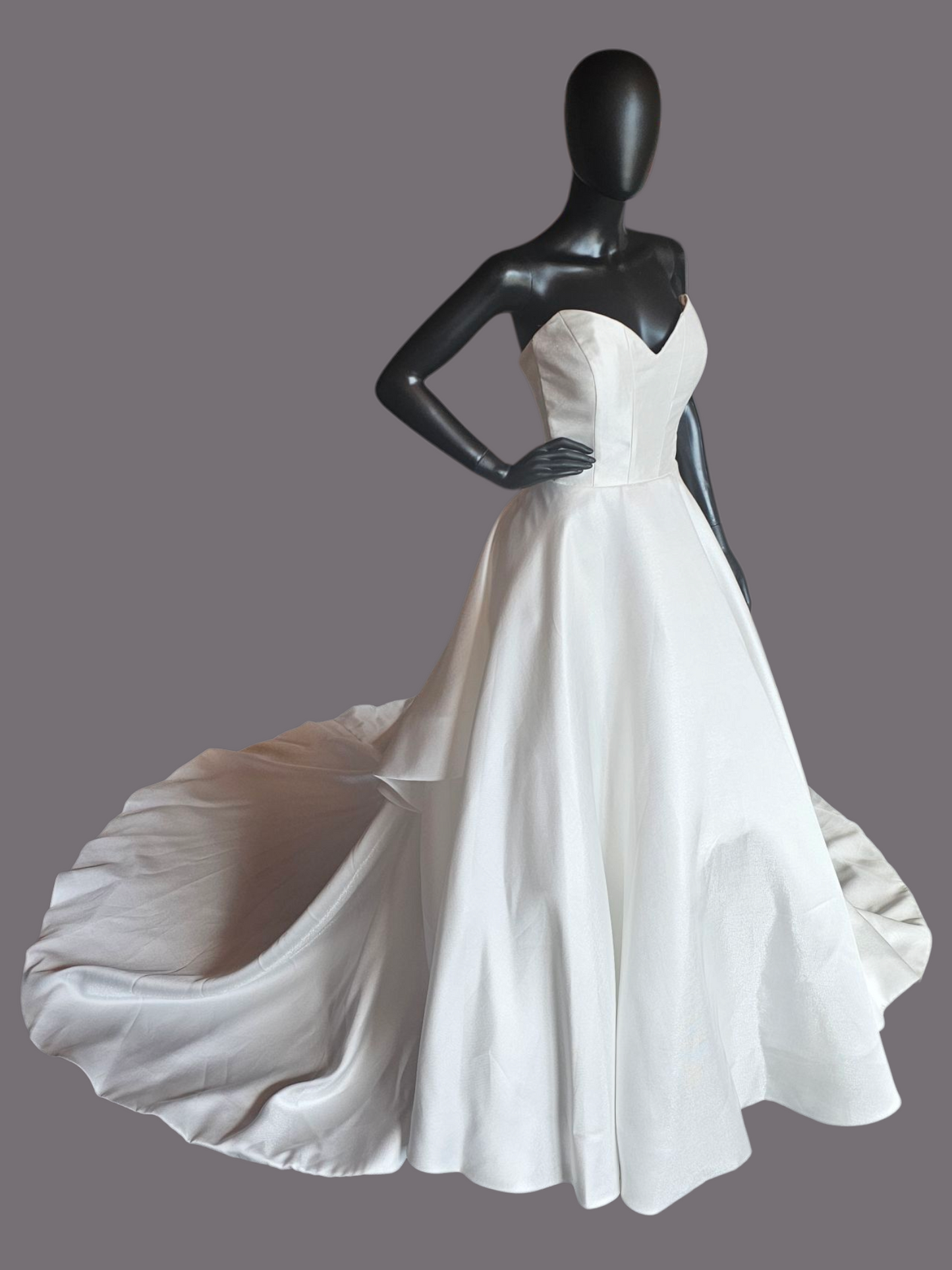 Strapless Contoured Bodice Diamantina Satin Wedding Gown - Morilee