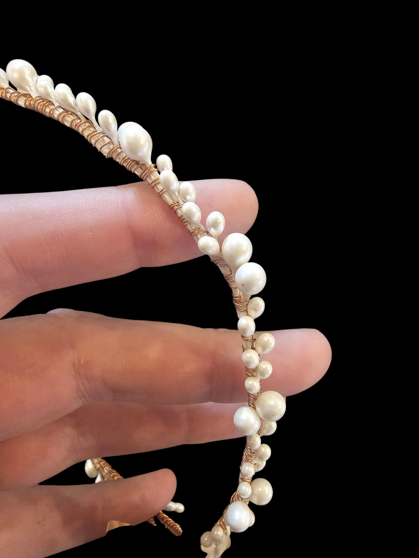 Twisted Wire Floral Ivory/Taupe Headpiece - Marionat