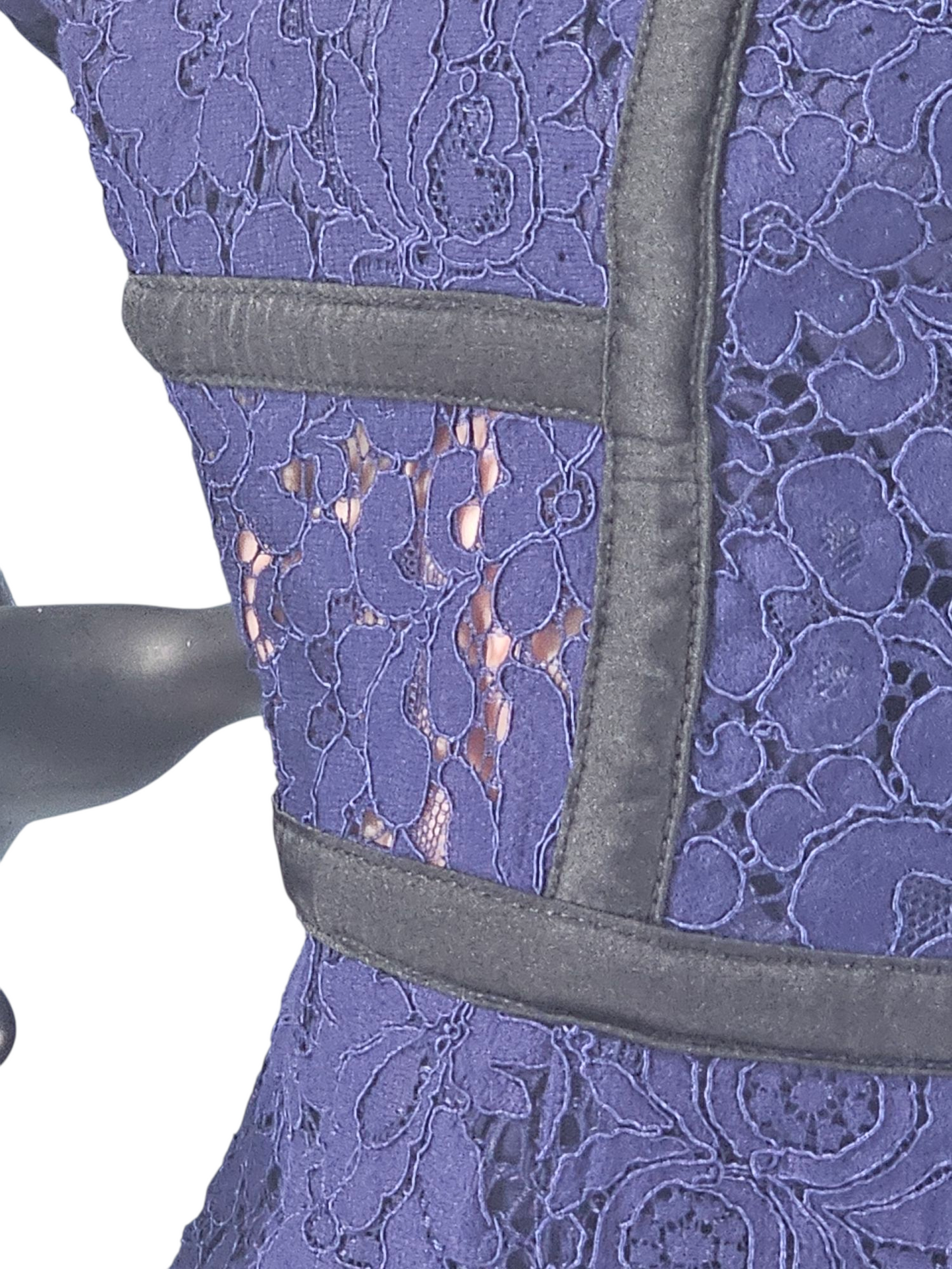 Blue Lace/Black Accent Sheath Dress - Express