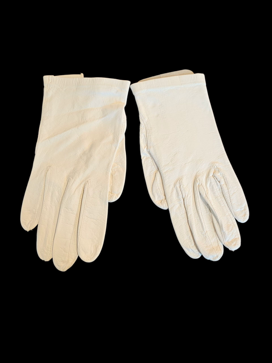 Vintage White Leather Wrist Glove