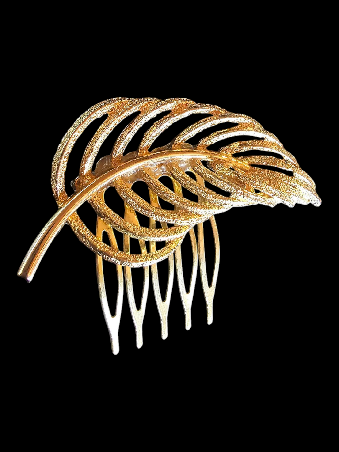 Gold Feather Hair Comb