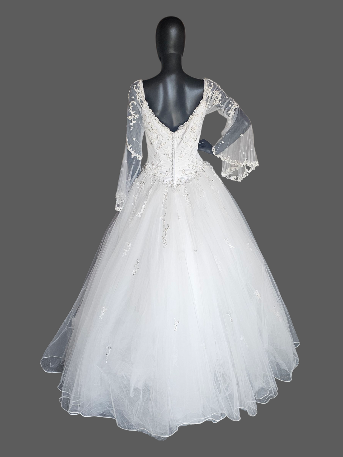 Vintage Off Shoulder Renaissance Sleeve Wedding Ball Gown - Mori Lee
