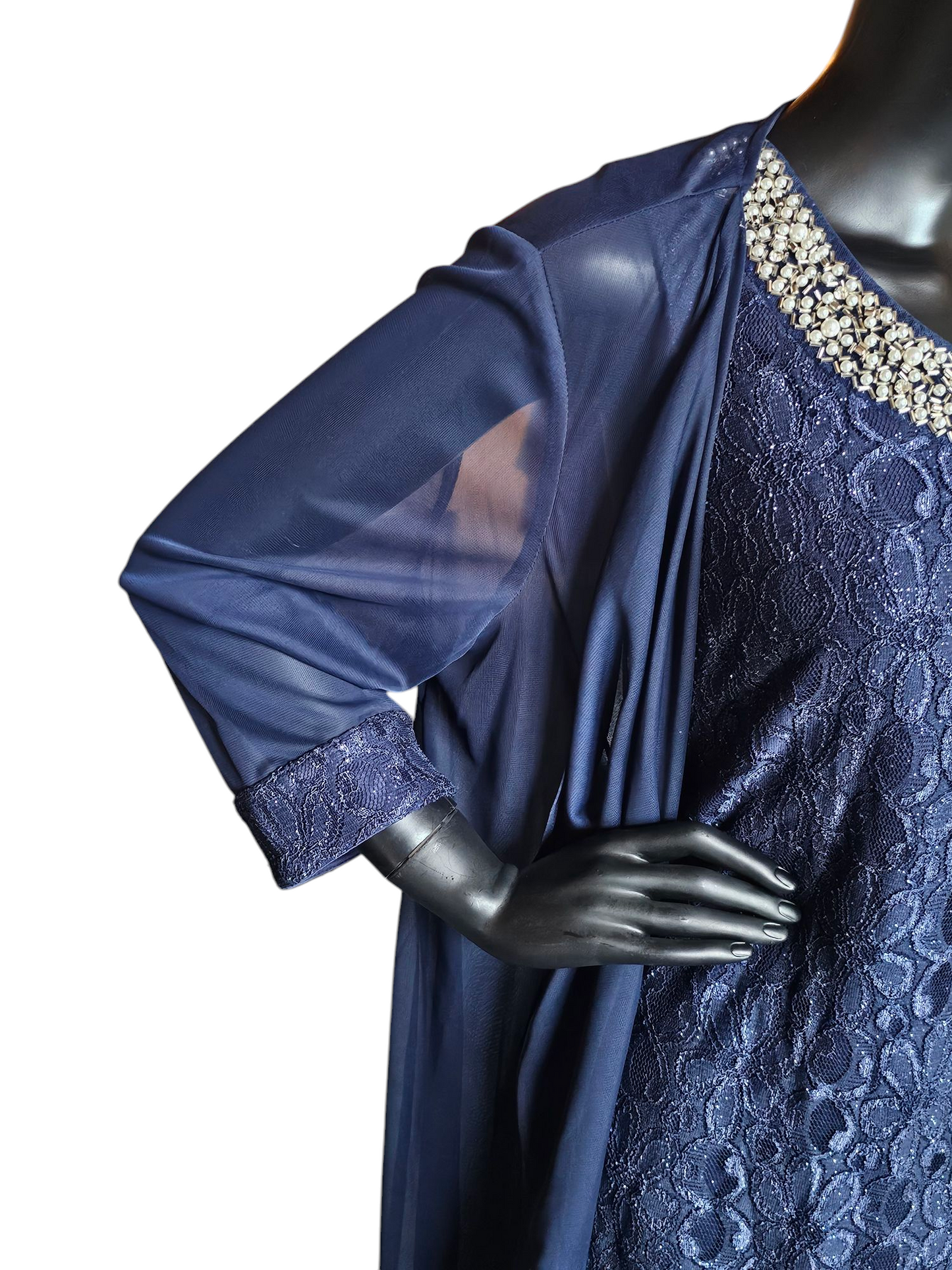 Navy Sparkle Lace Cocktail/Jacket