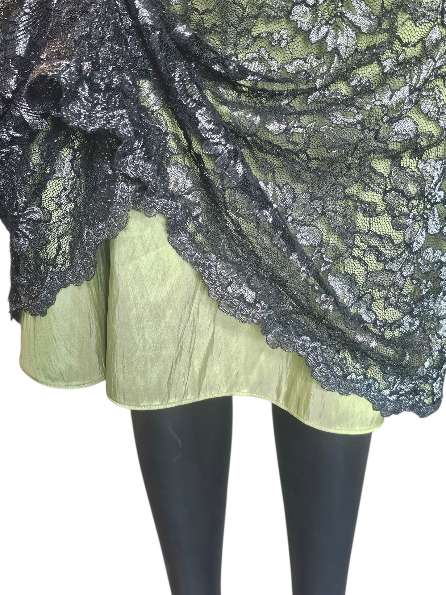 Apple Green/Black Lace A-Line Cocktail Dress - Alexia