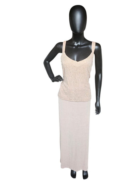 Gold Glitter W/Jacket Scoop Neck Jacket Detail - R & M Richards