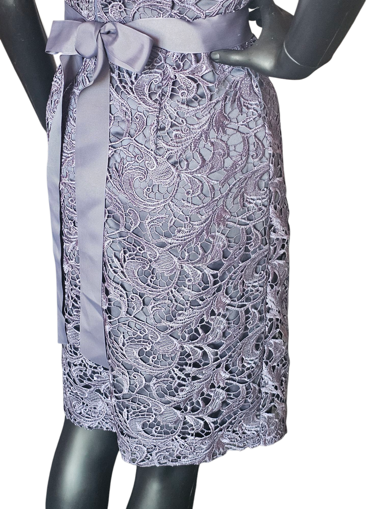 Steel Blue Open Weave Lace - Adrianna Papell