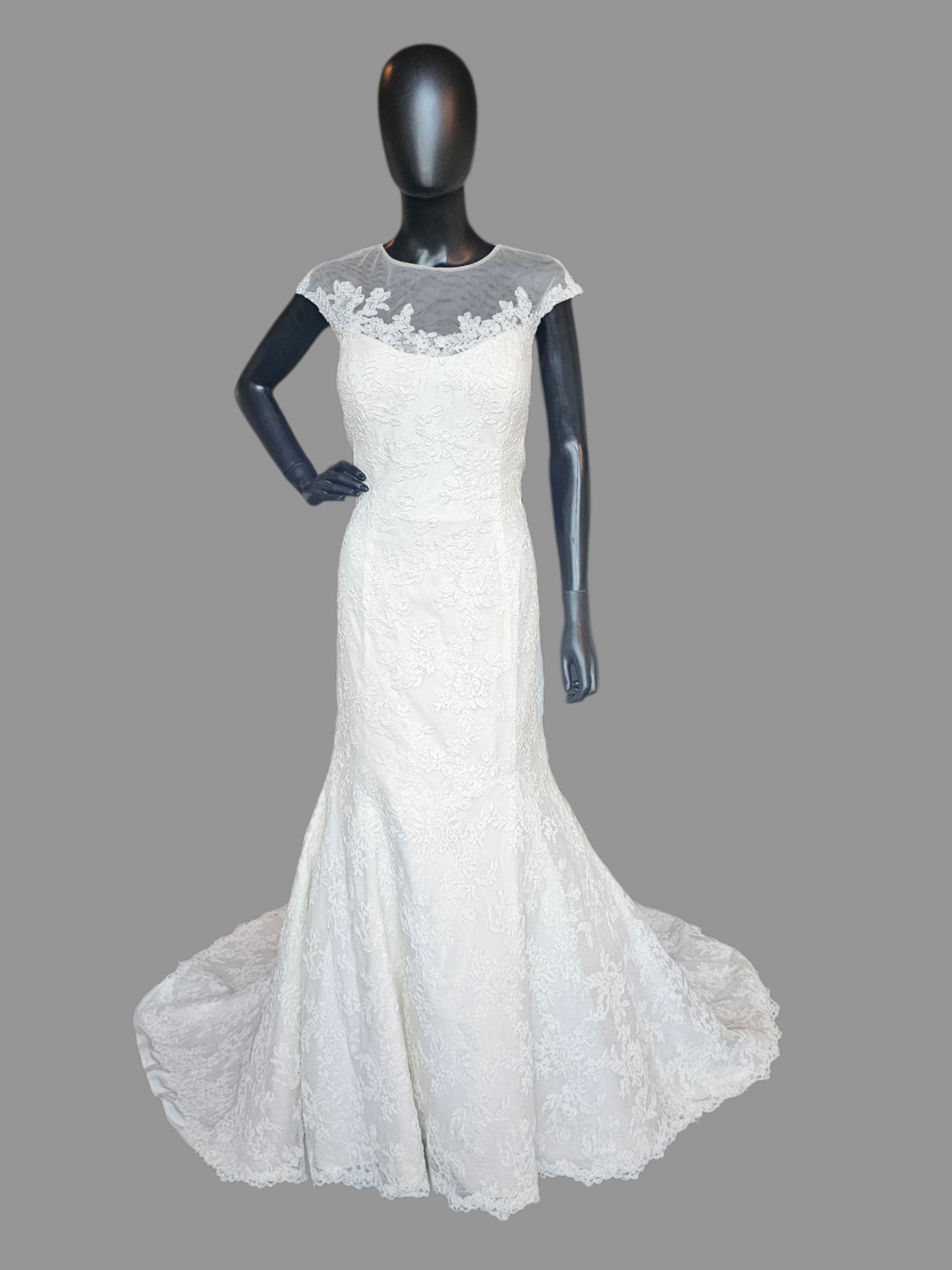 Ivory Lace Illusion Neckline - Da Vinci