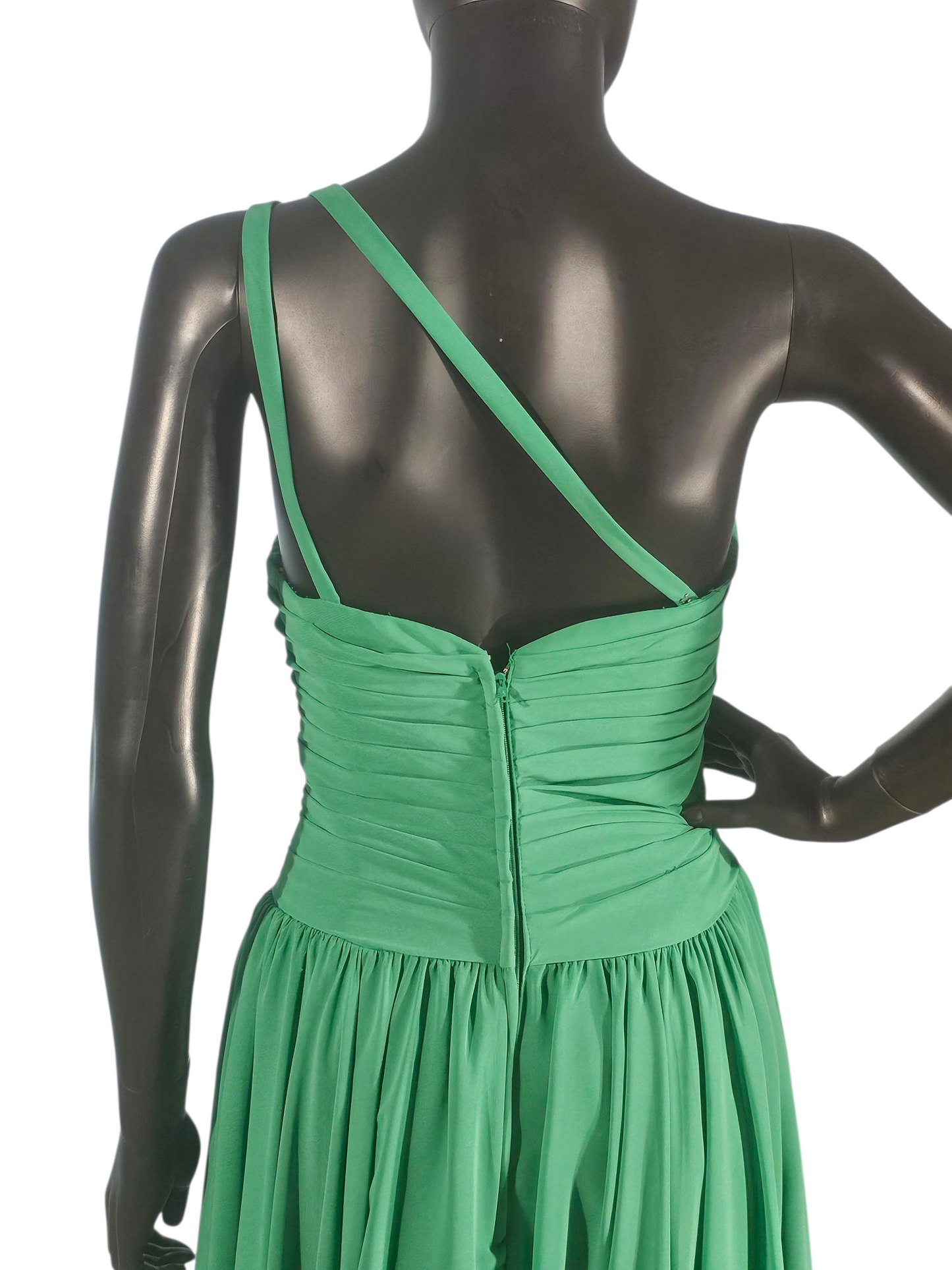 Shamrock One Shoulder Floral Chiffon Mid-Length Dress - Mori Lee