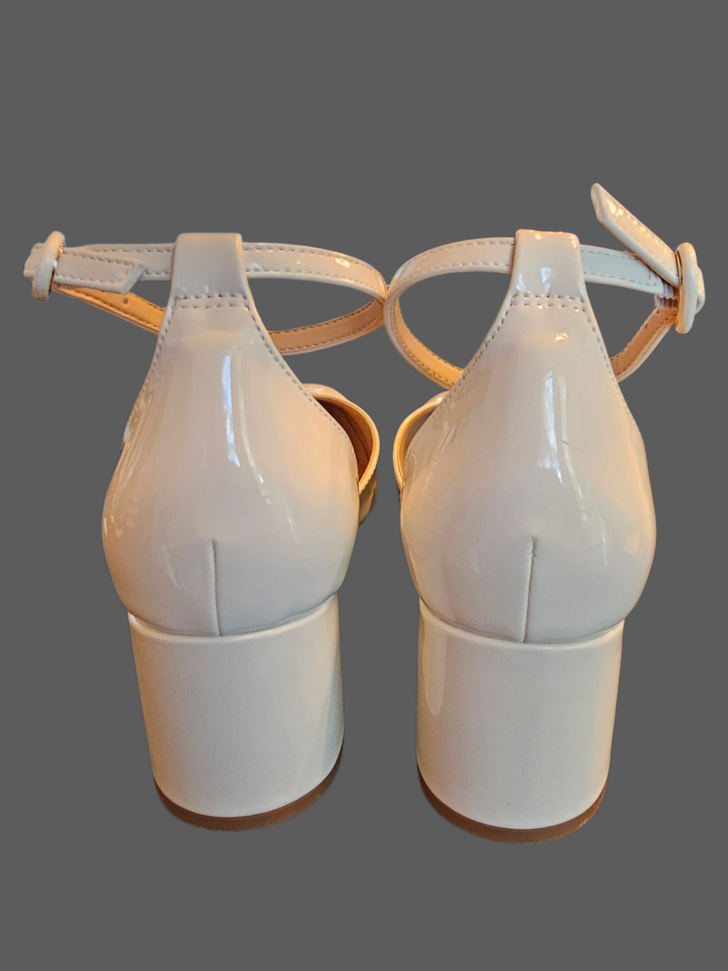 Ivory Patent Leather Block Heel