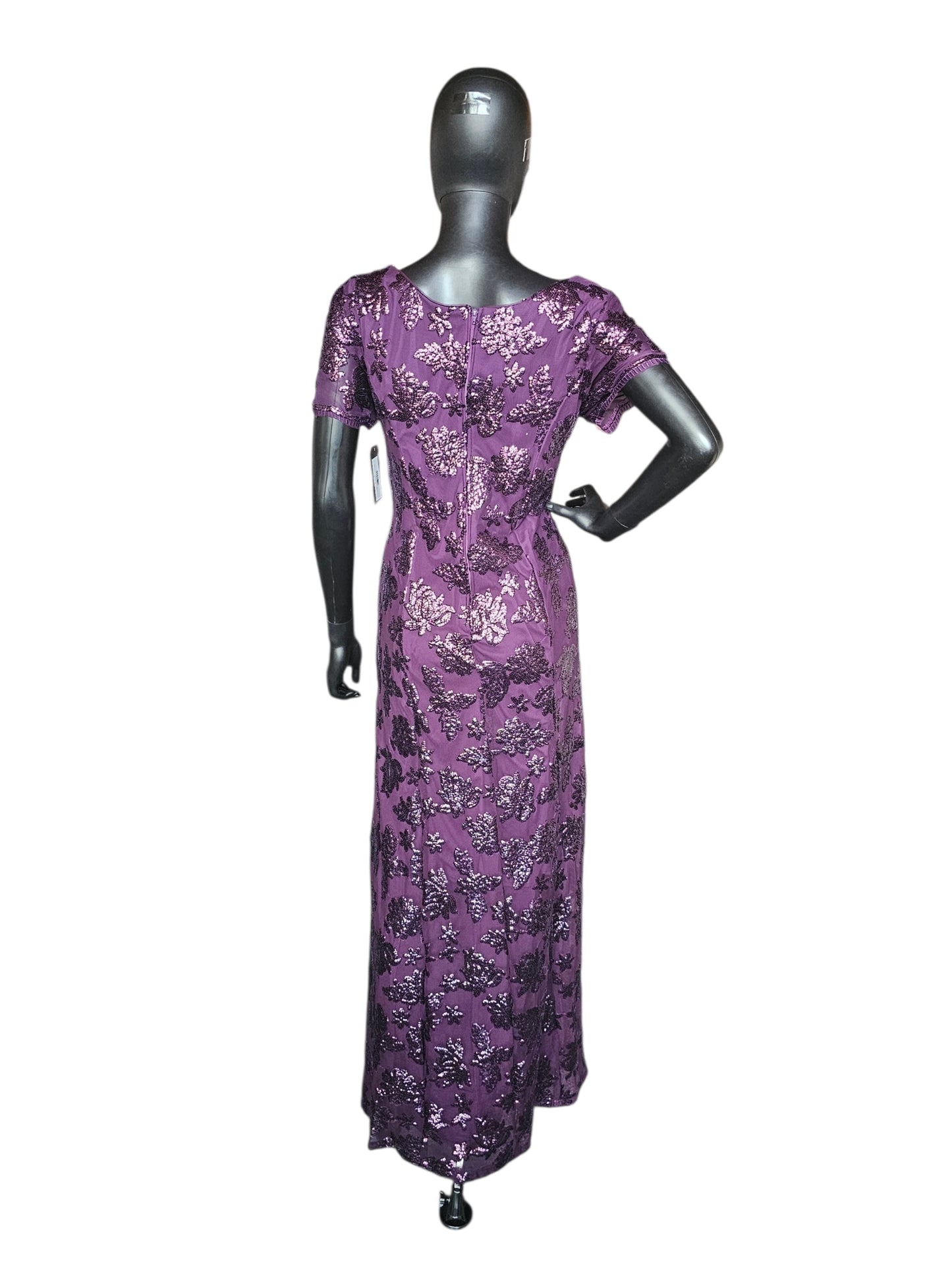 Plum Purple Floral Sequin - Eva USA