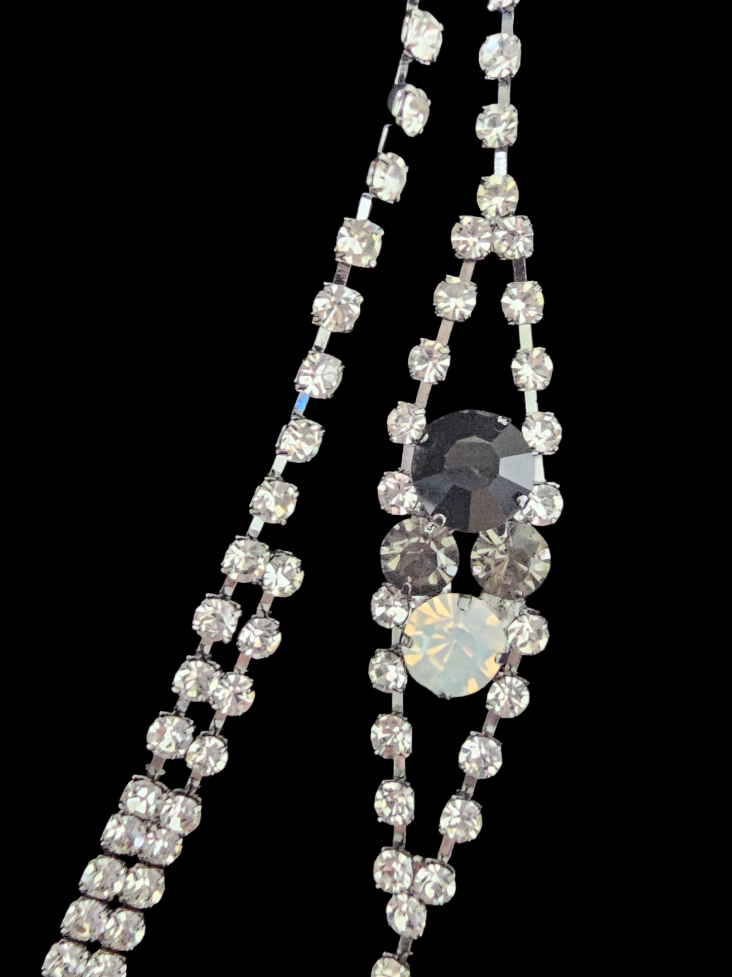 Jet/Crystal Necklace, Earring, Bracelet Set