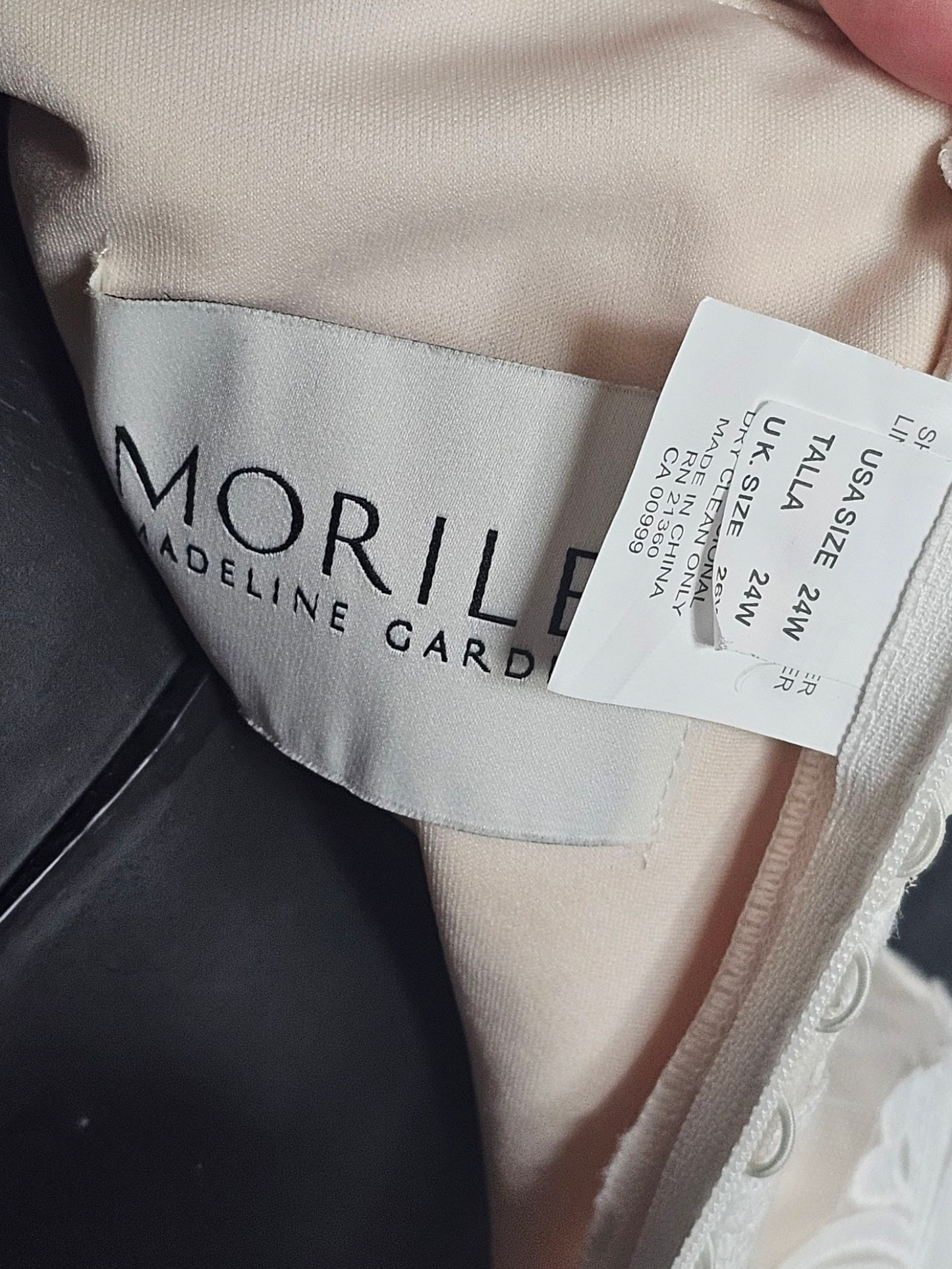 Ivory/Champ Floral Lace Off Shoulder Wedding Gown - Madeline Gardner