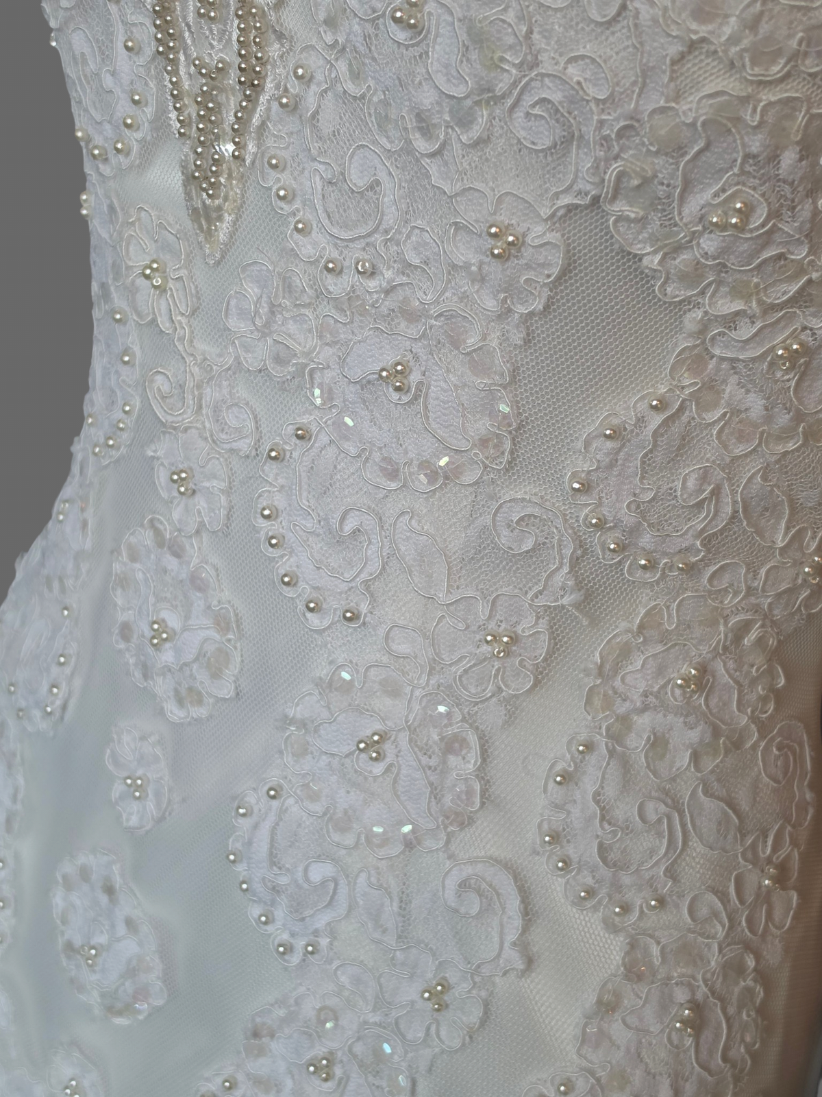 Vintage 80's Mermaid Long Sleeve With Bow - Davids Bridal