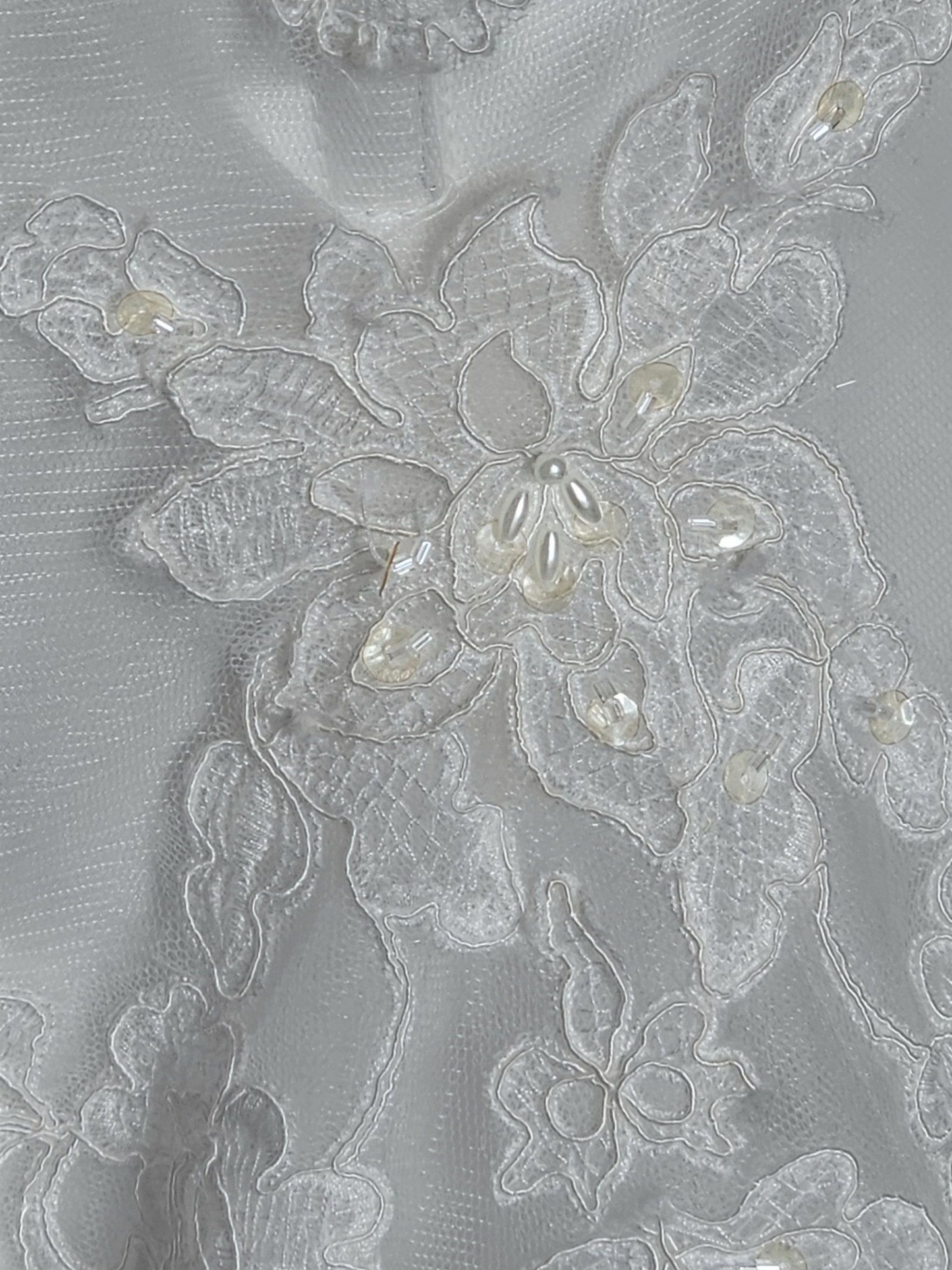 Ivory Lace Fit/Flare Bateau Neckline Wedding Gown - Casablanca