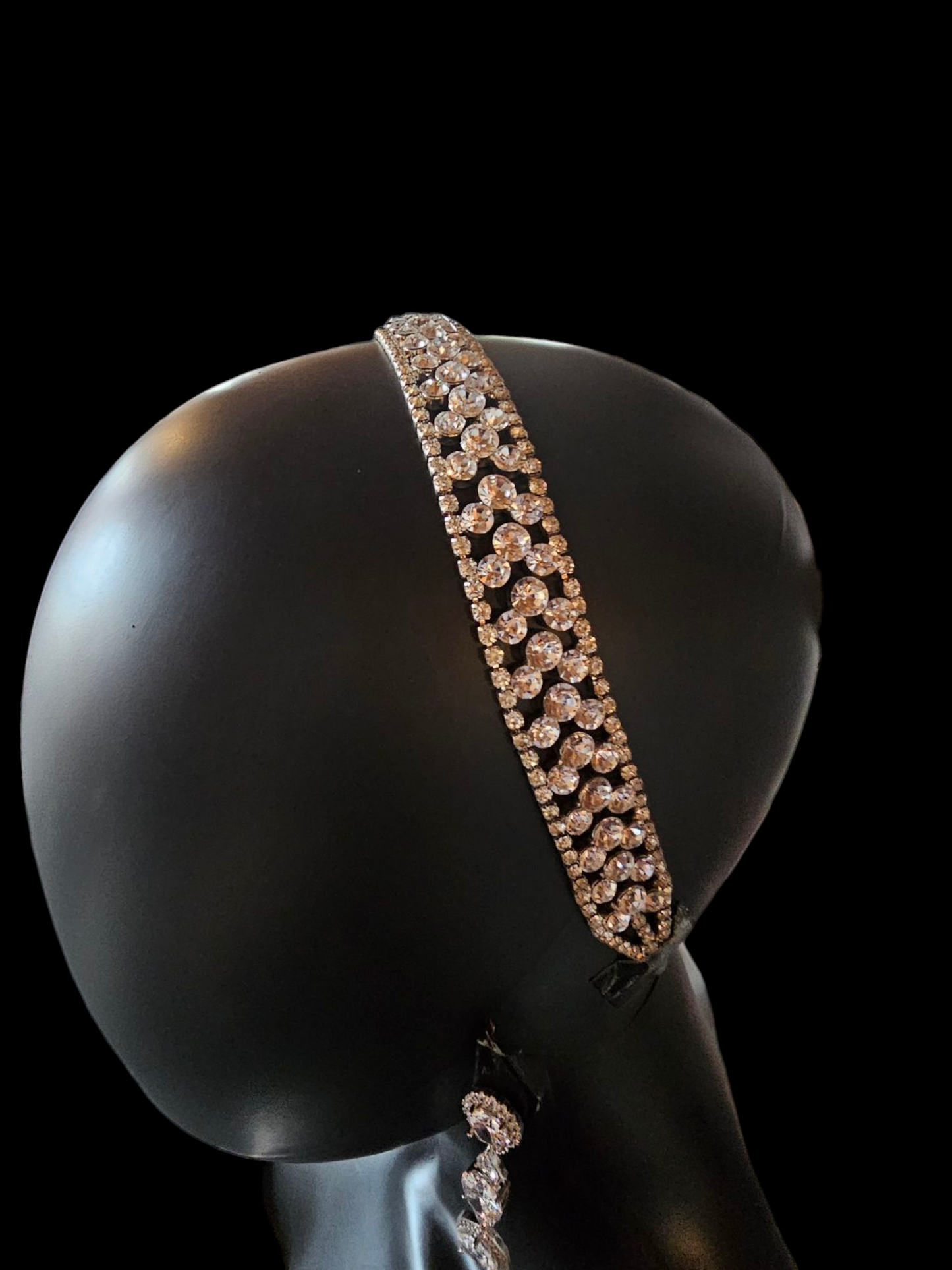 Wide Silver/Crystal Hair Accessory