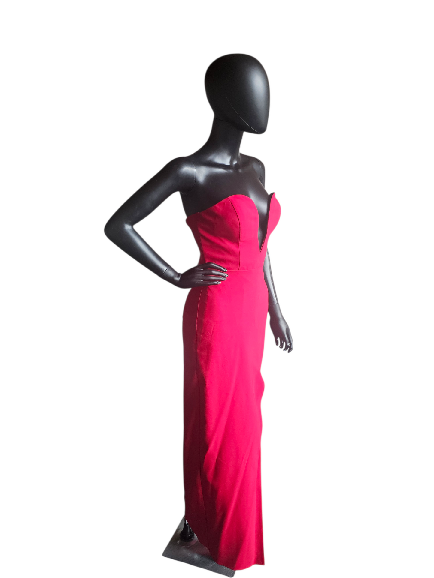 Cherry Red Strapless Sweetheart Plunge Fitted Formal Dress - Aidan
