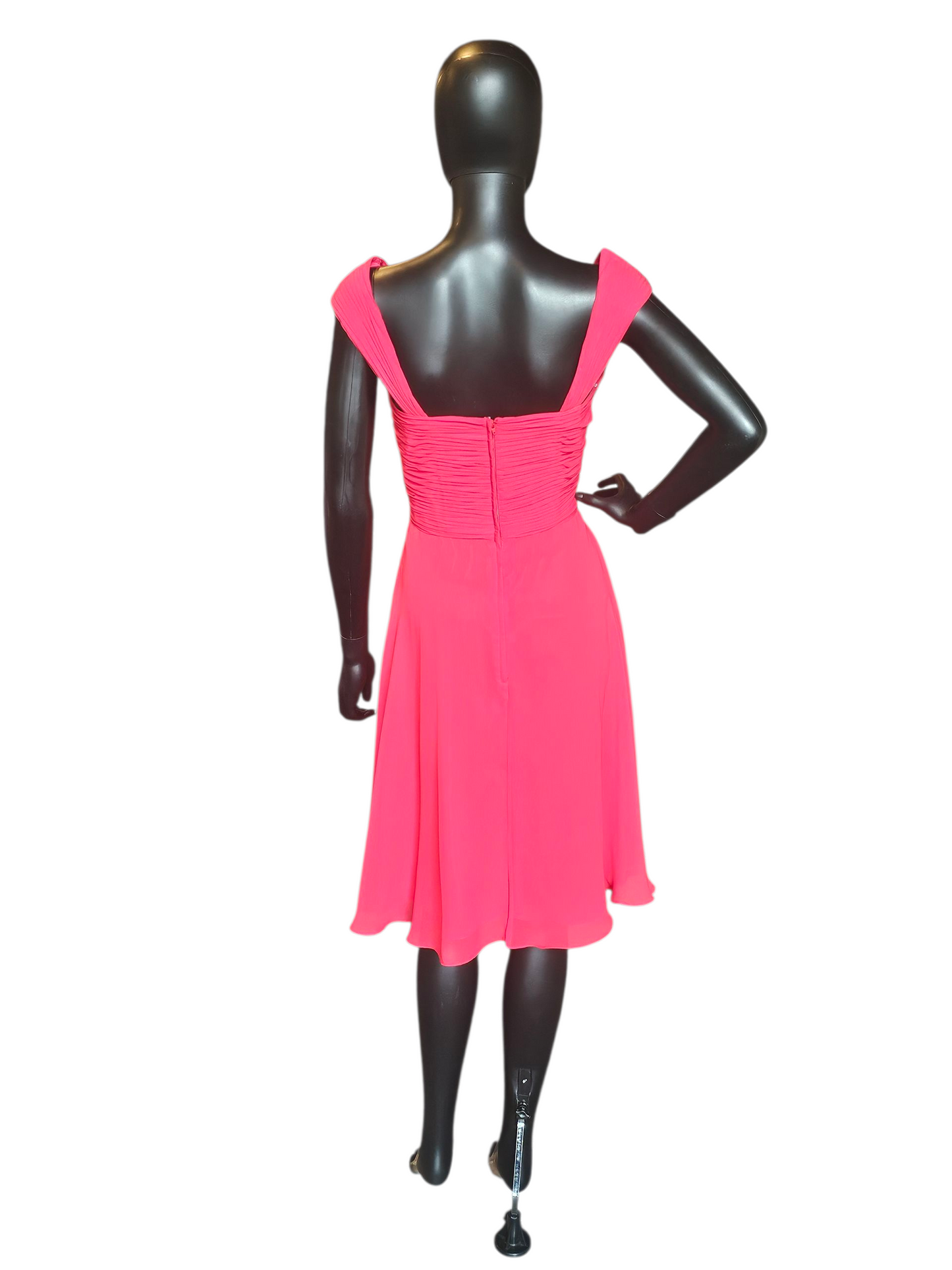 Cherry Red Chiffon Party Dress - Da Vinci