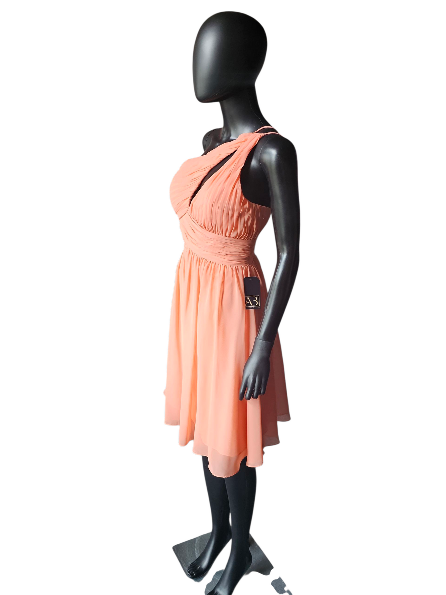 Coral Chiffon One Shoulder Party Dress NWOT - Da Vinci