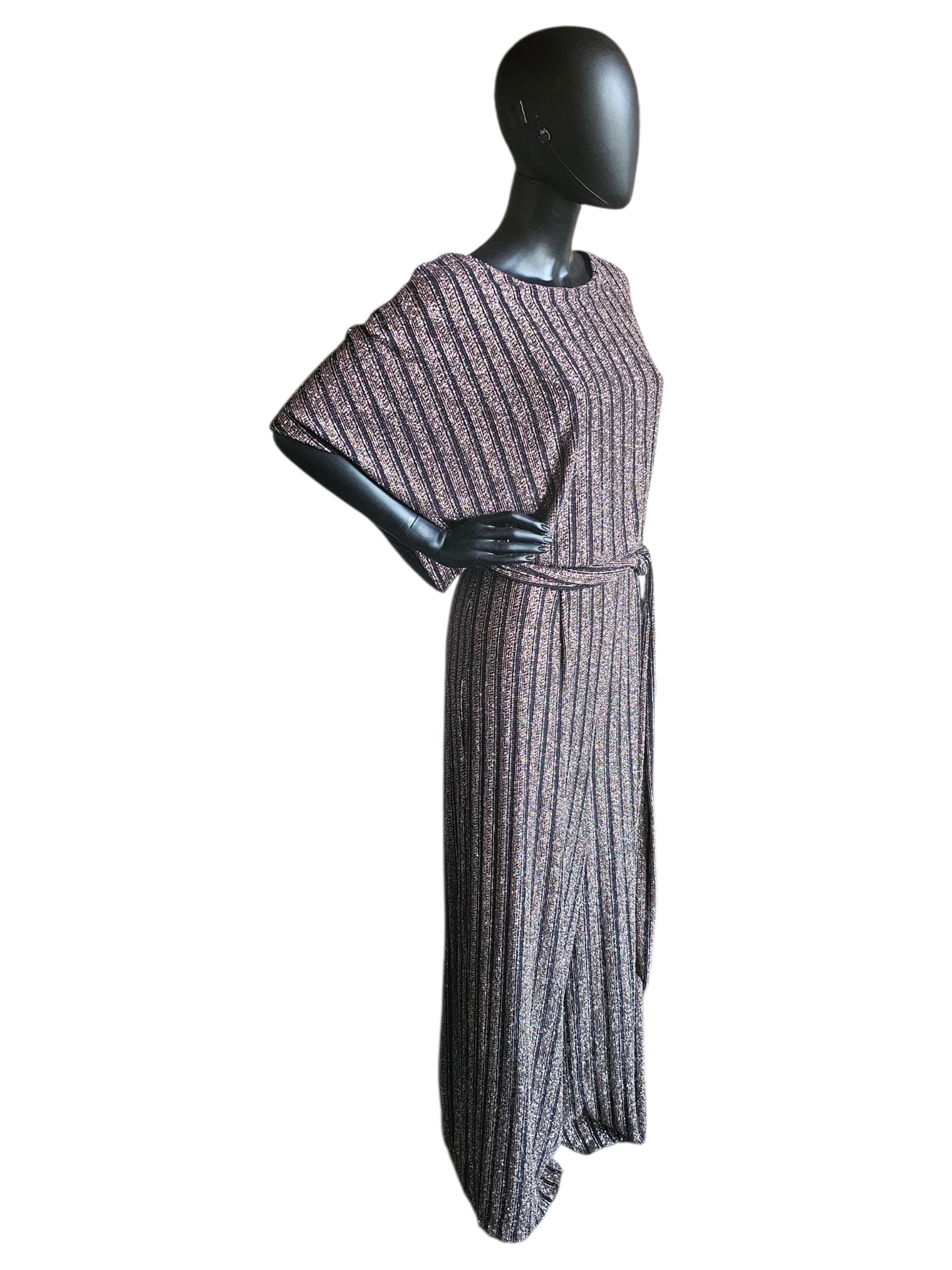 Black/Rose Gold Striped Romper - Jessica Howard