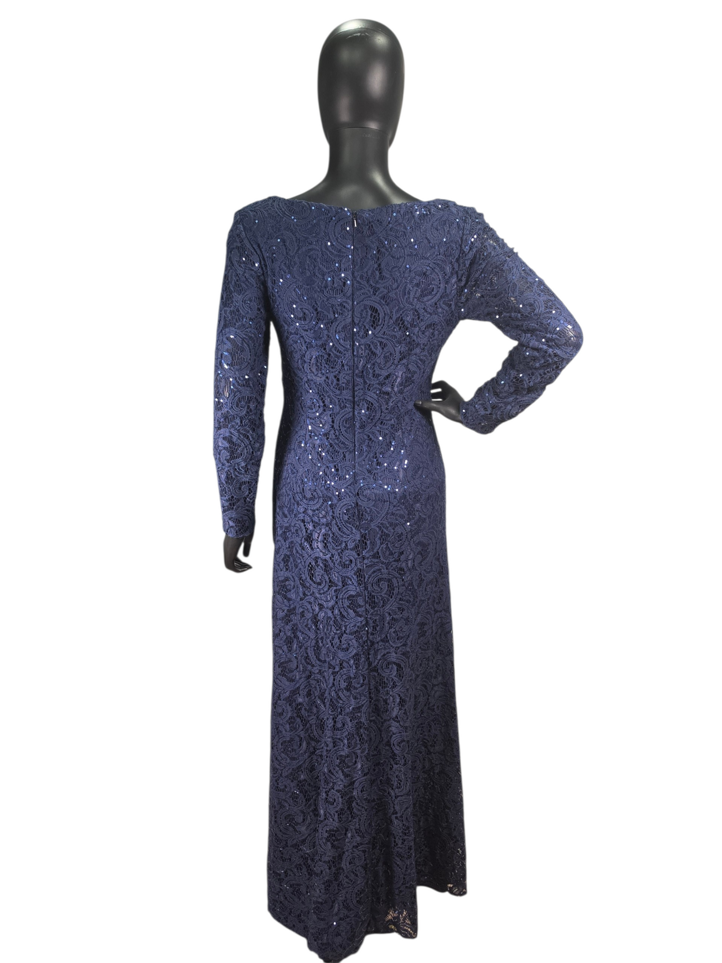 Navy Stretch Lace Long Sleeve - Alex & Eve