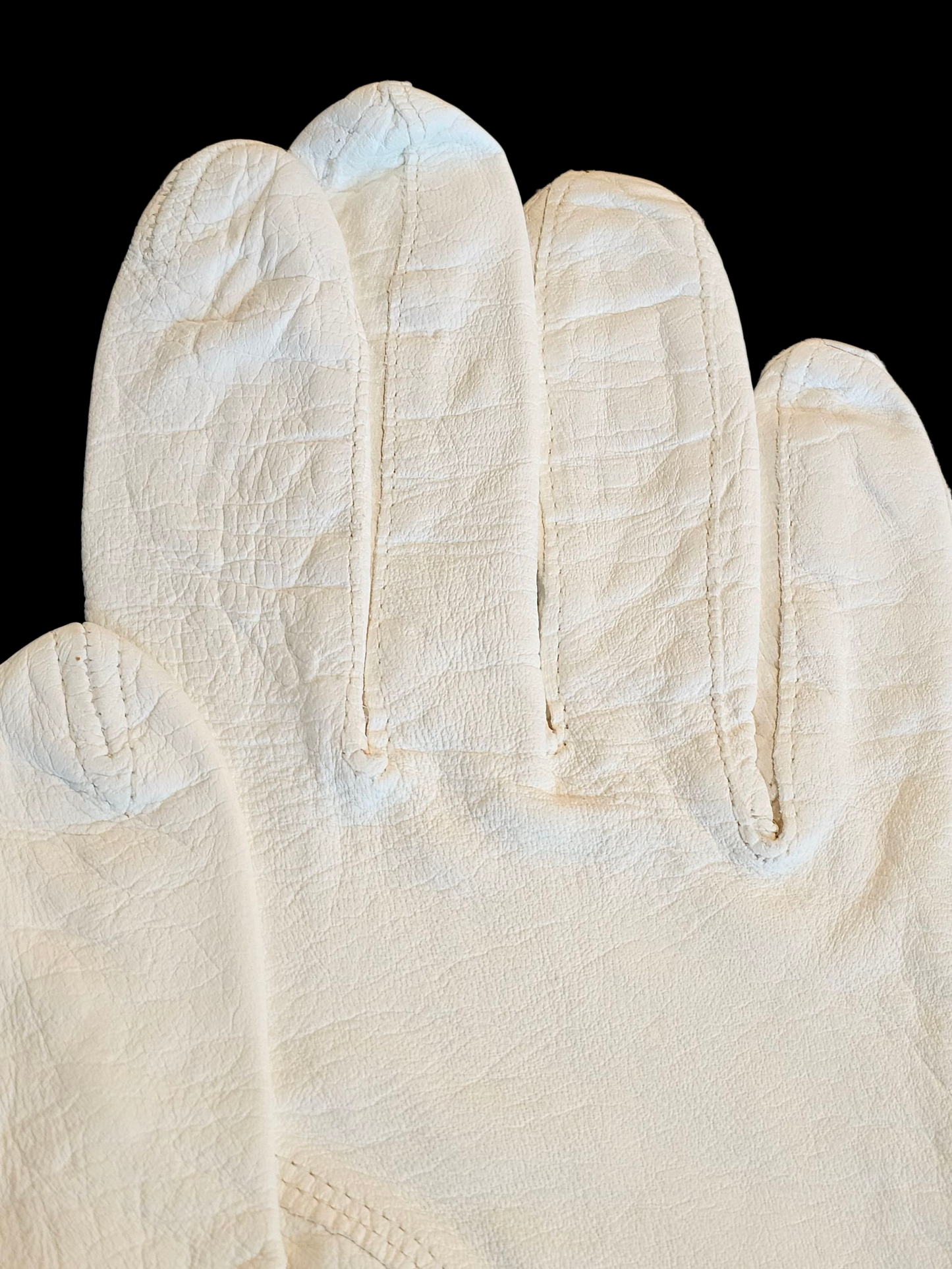 Vintage White Leather Wrist Glove