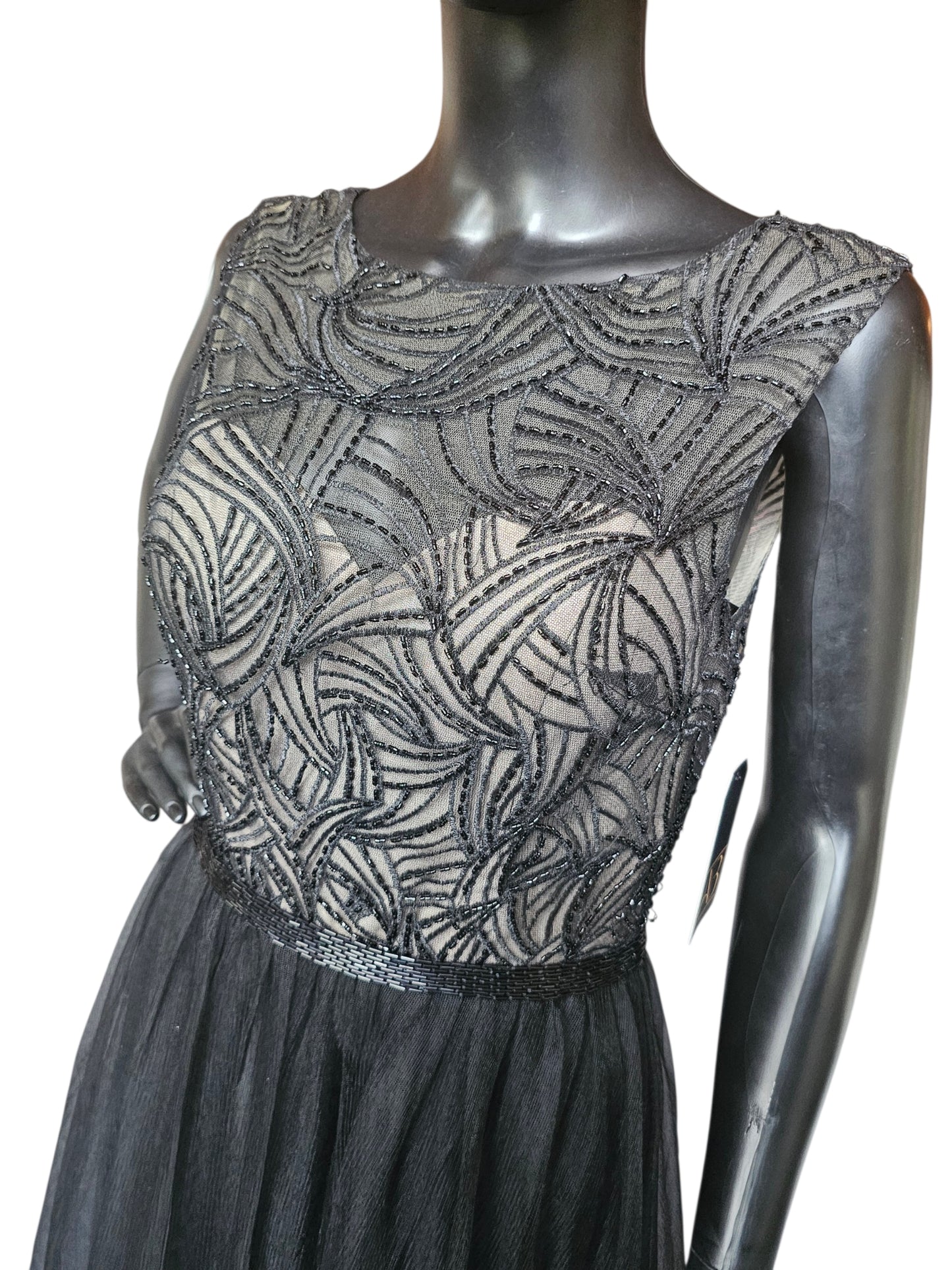 Black Embroidered A-Line - Mori Lee