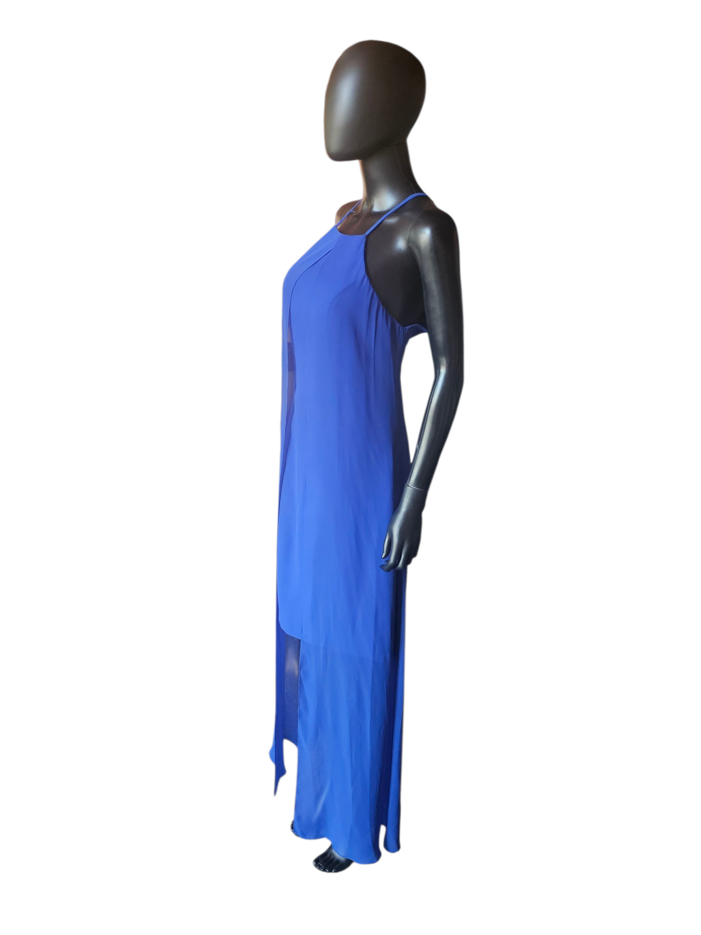 Royal Blue Chiffon Halter Hi/Lo - Da Vinci