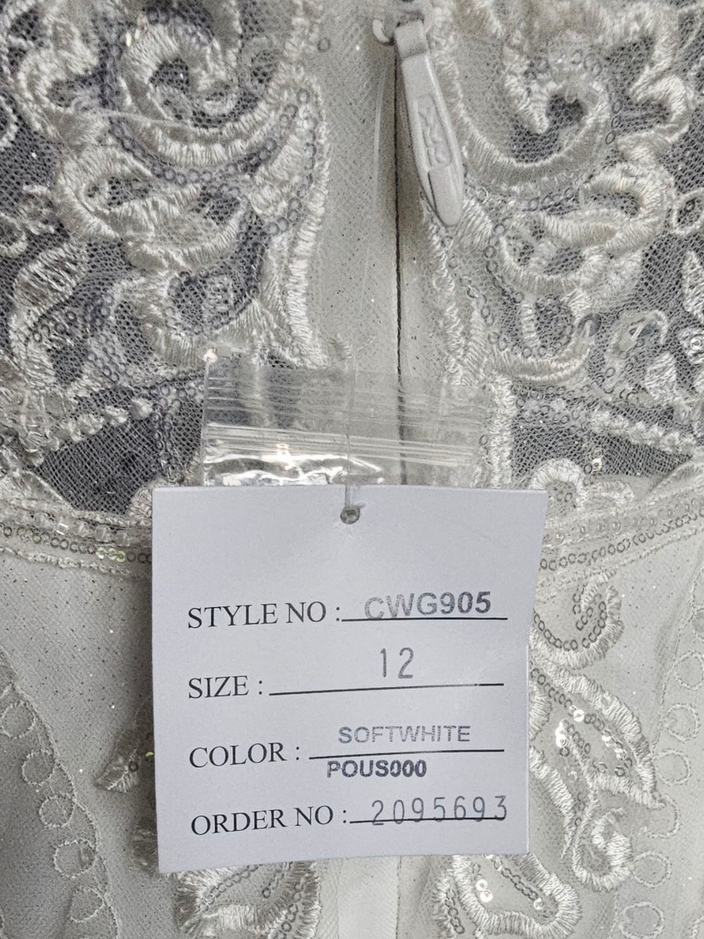 Sparkle A-Line Plunge Spaghetti Strap Wedding Gown - Oleg Cassini