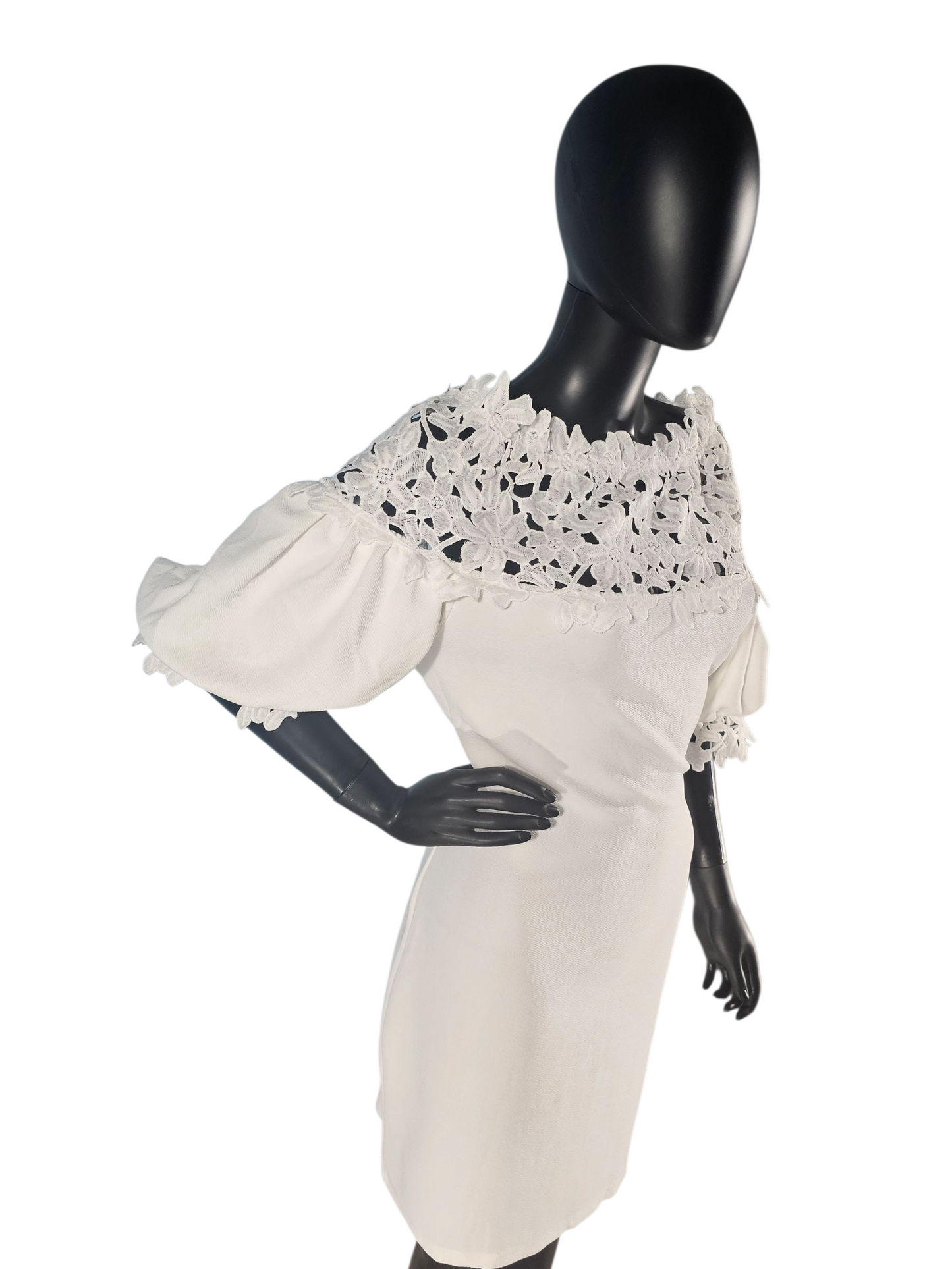 Angela Fashion White Stretch Crepe Dress