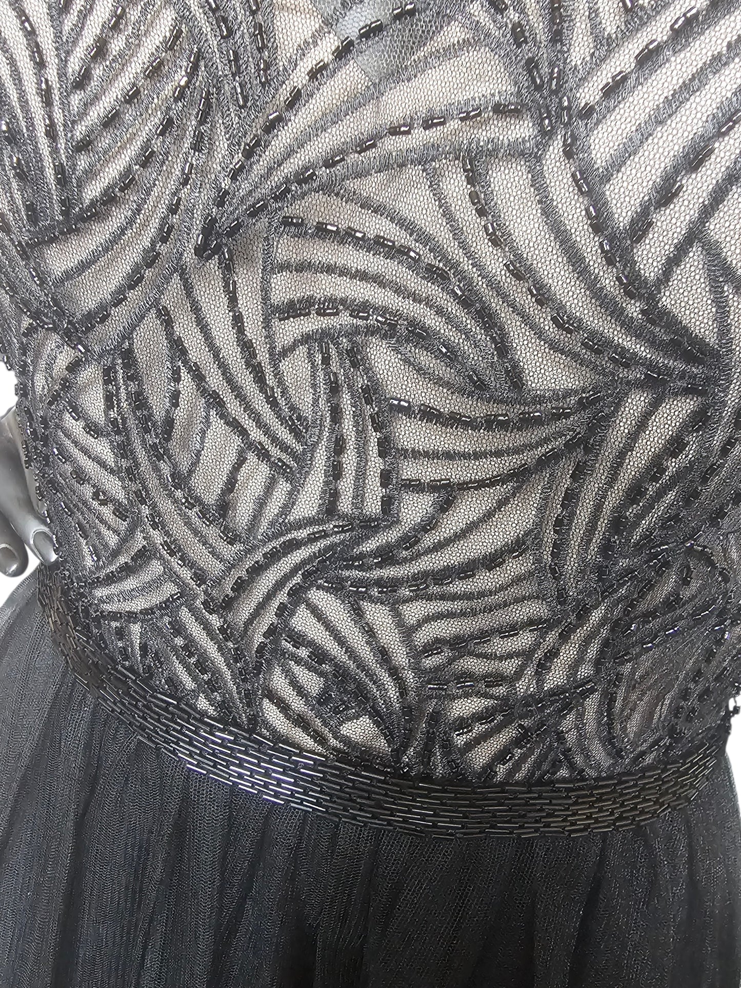 Black Embroidered A-Line - Mori Lee