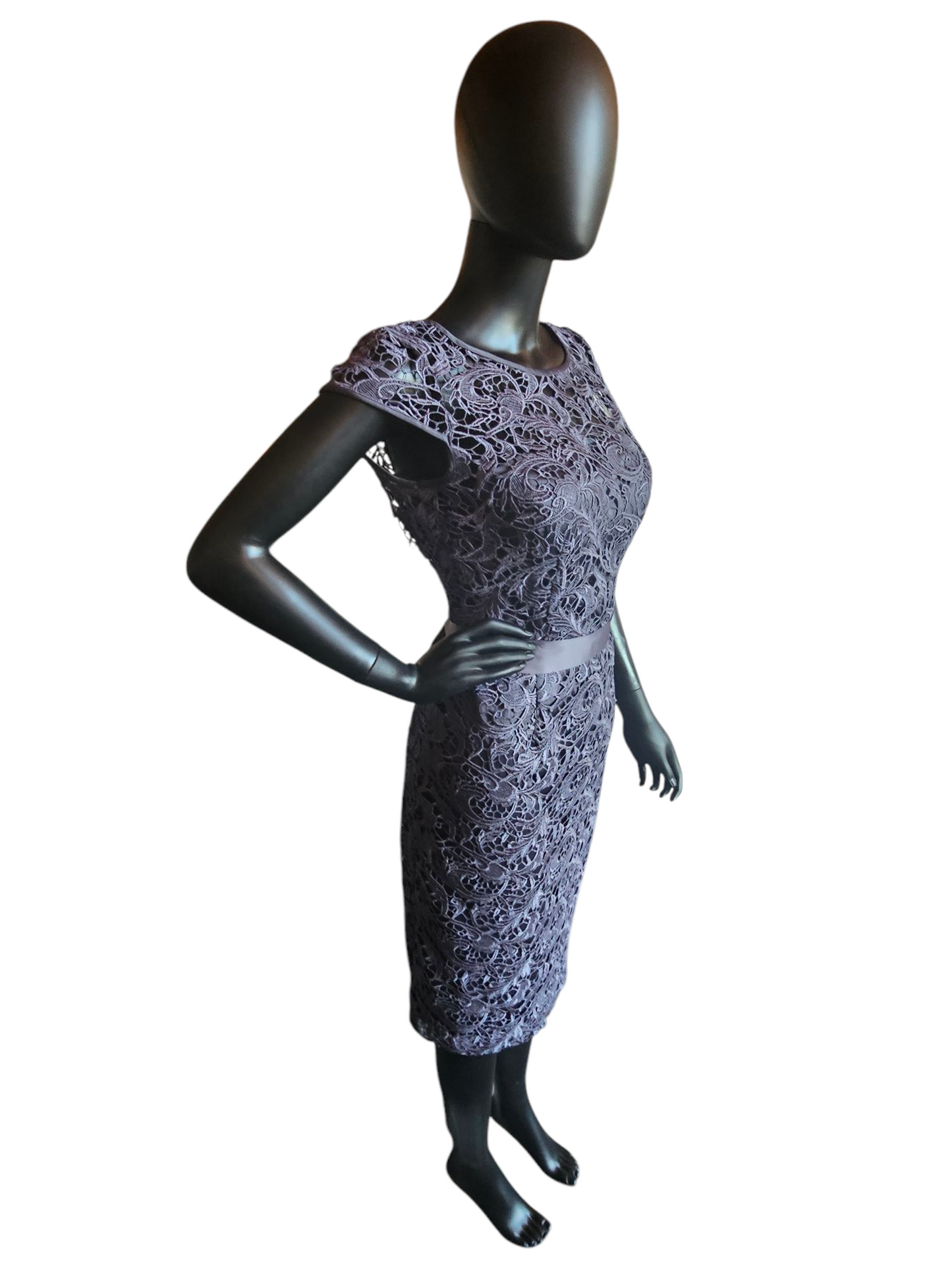 Steel Blue Open Weave Lace - Adrianna Papell