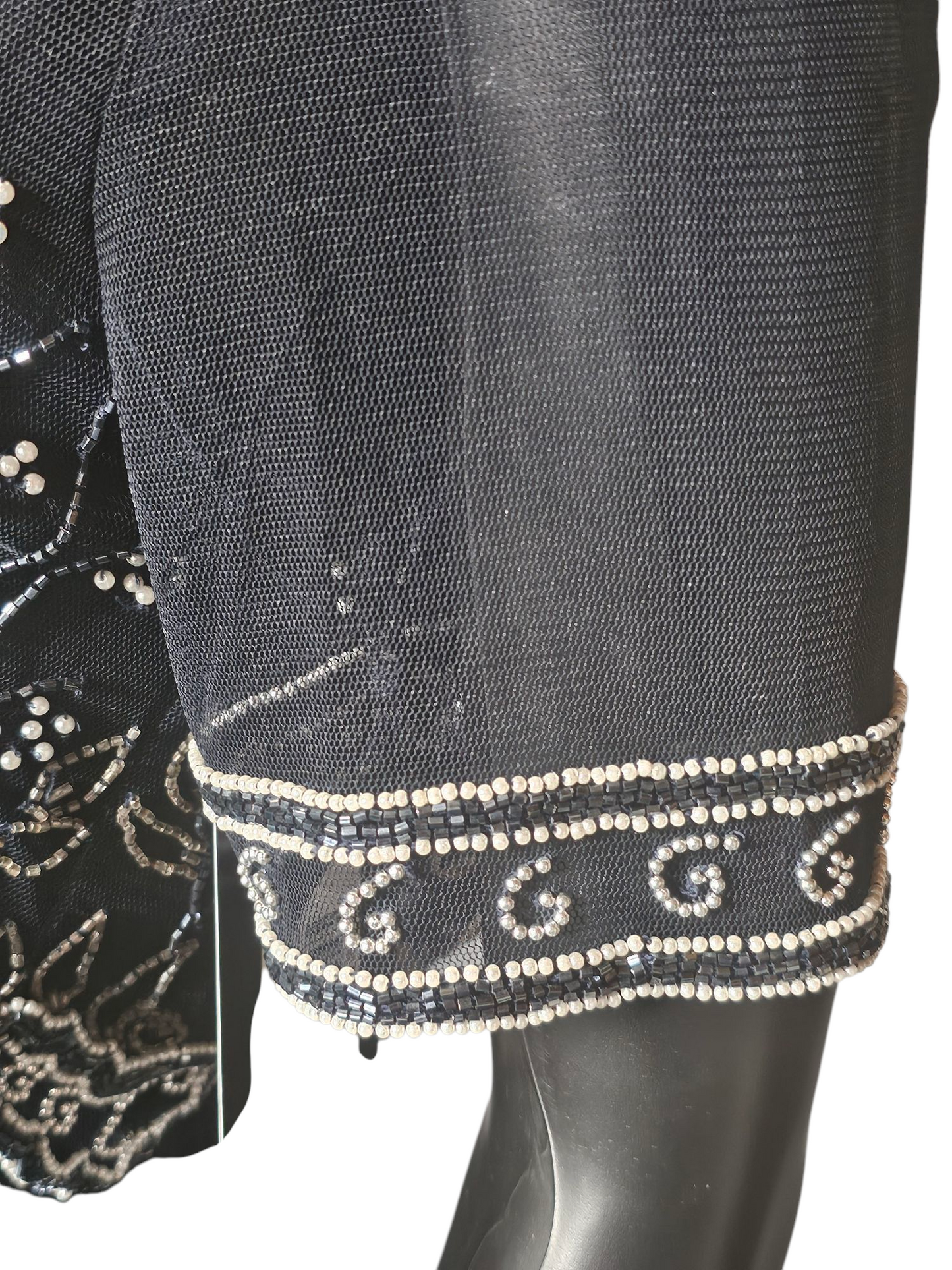 Vintage Navy Sheath Cap Sleeve Formal Dress