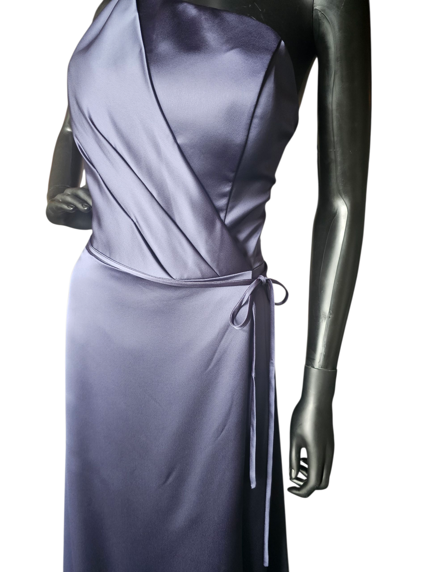 Dusk (Blue) Silky Satin One Shoulder Full Length Formal Gown - Mori Lee