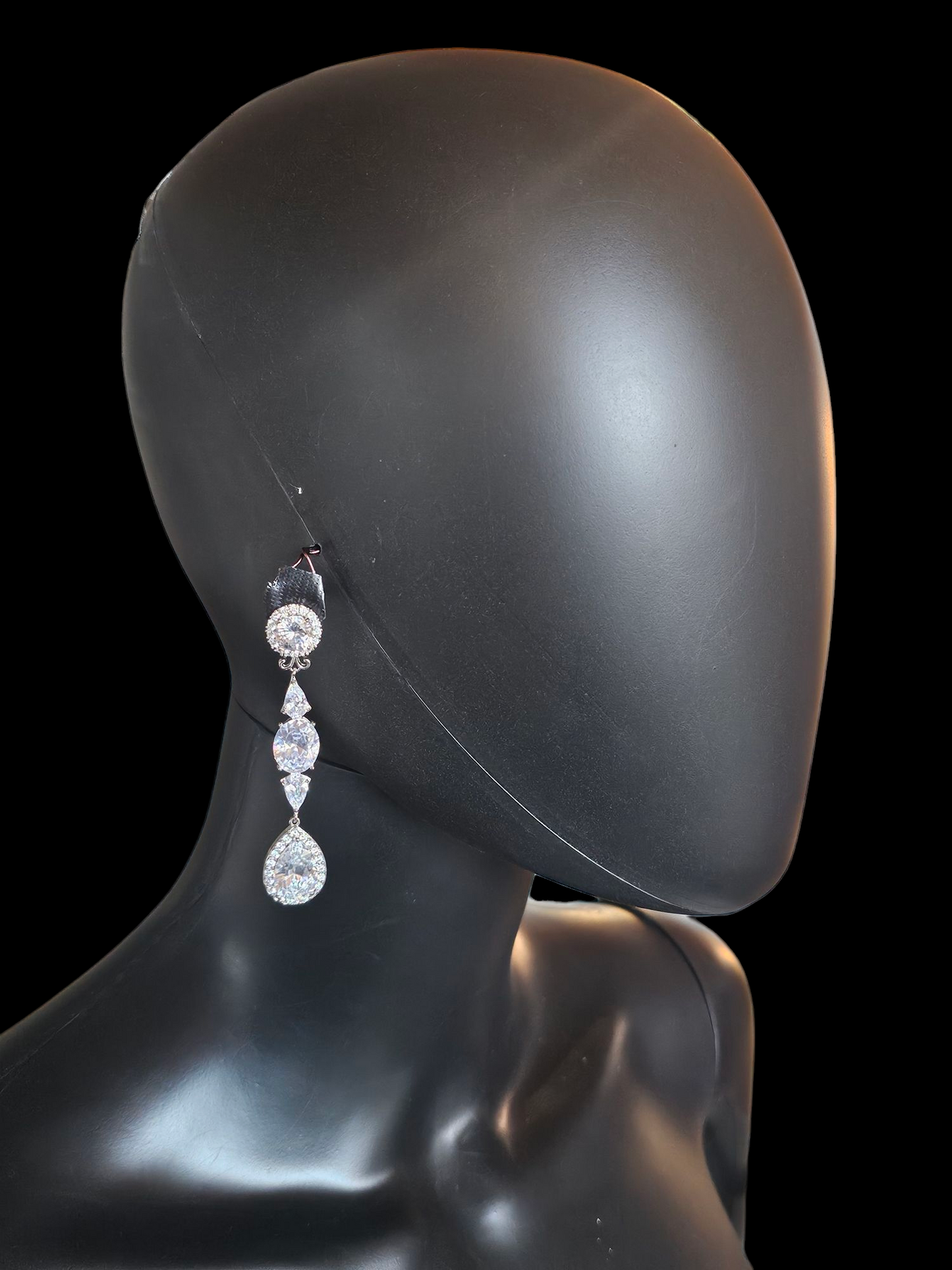 Extra Long Teardrop Crystal Earring