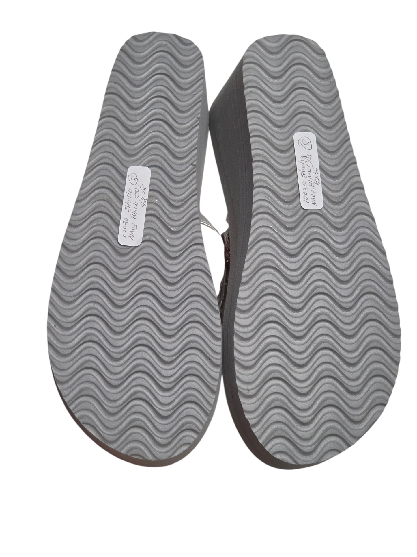 Silver/Pearl Wedge Thong Sandal Shoe - Touch Ups
