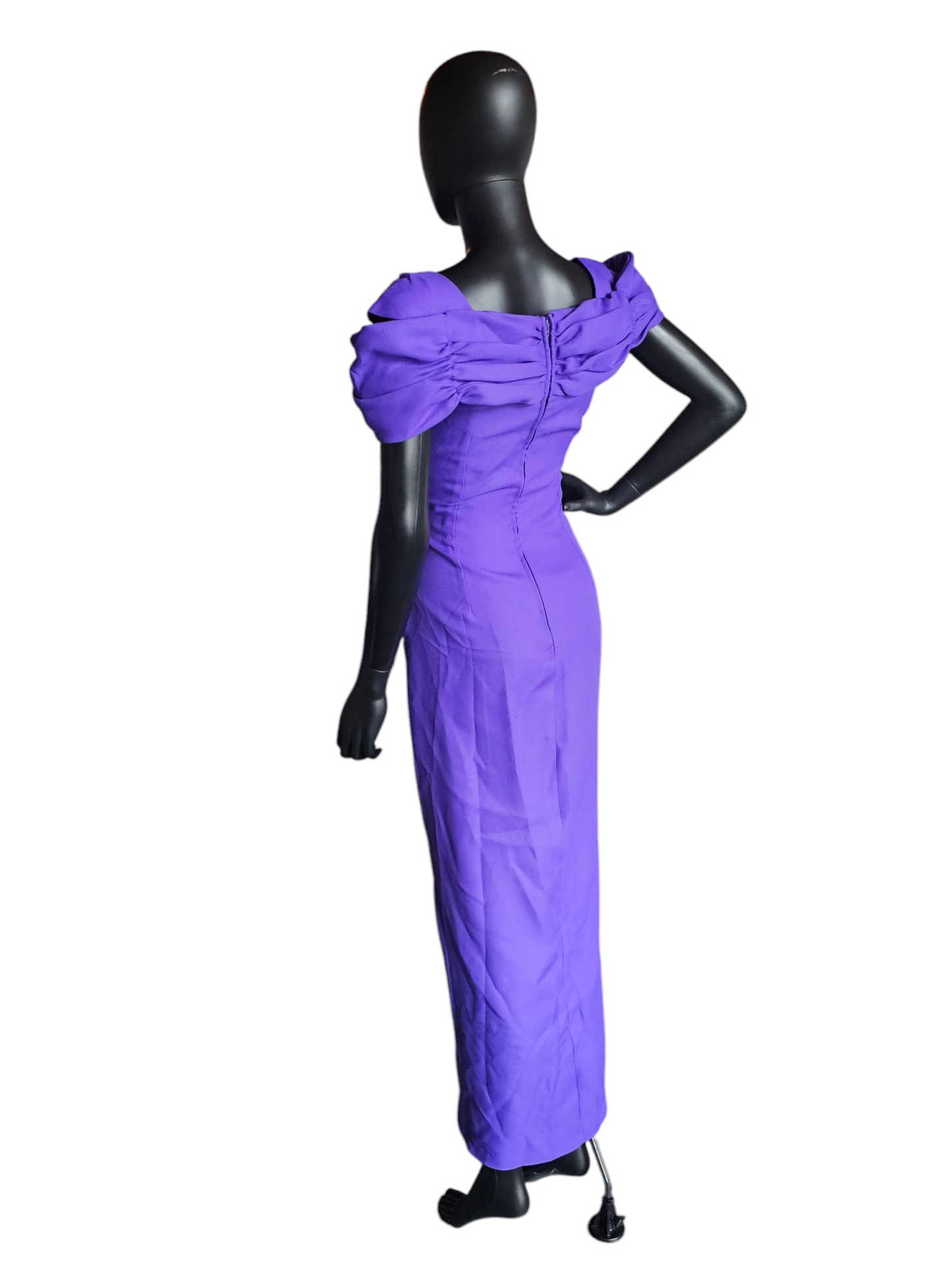 Vintage Purple Off Shoulder Side Sweep