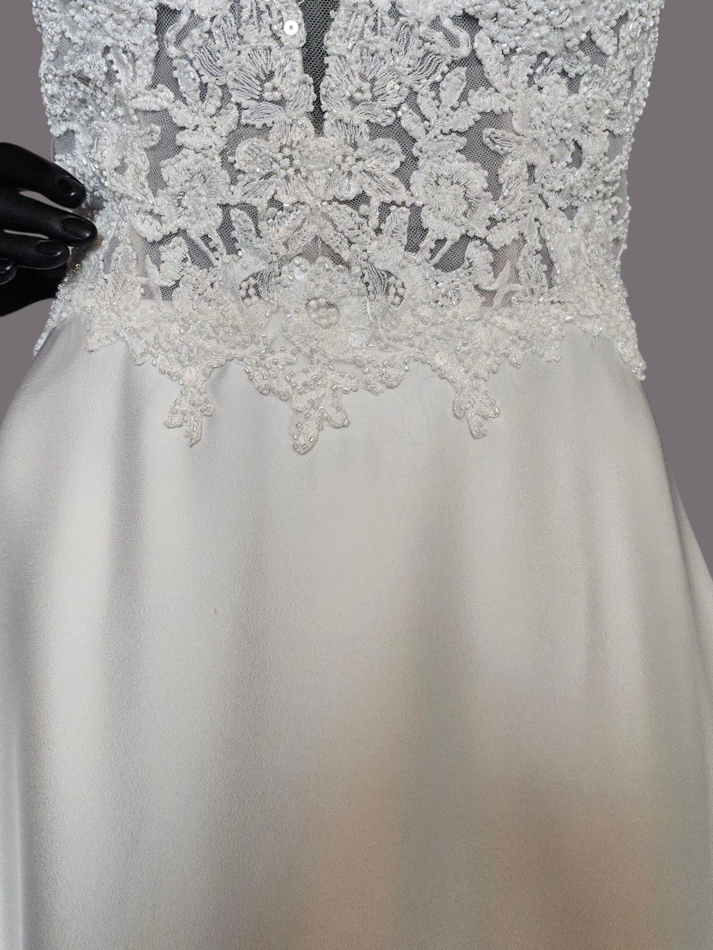 Sweetheart Beaded Satin Wedding Gown - Rebecca Ingram