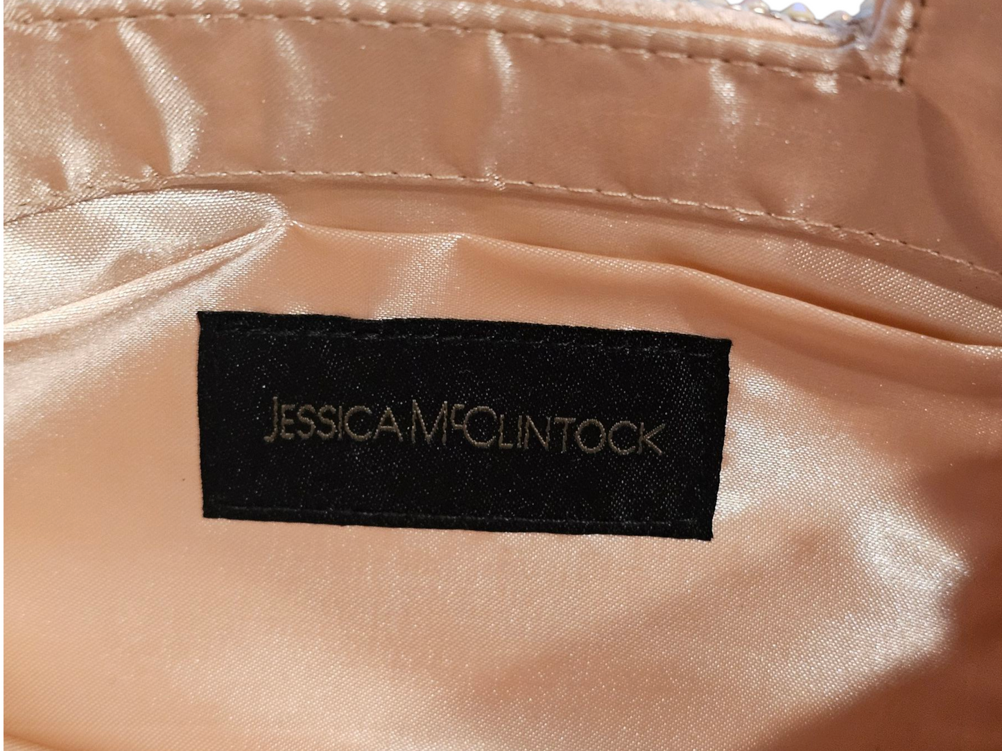 Rose Gold Beaded Square Clutch - Jessica McClintock