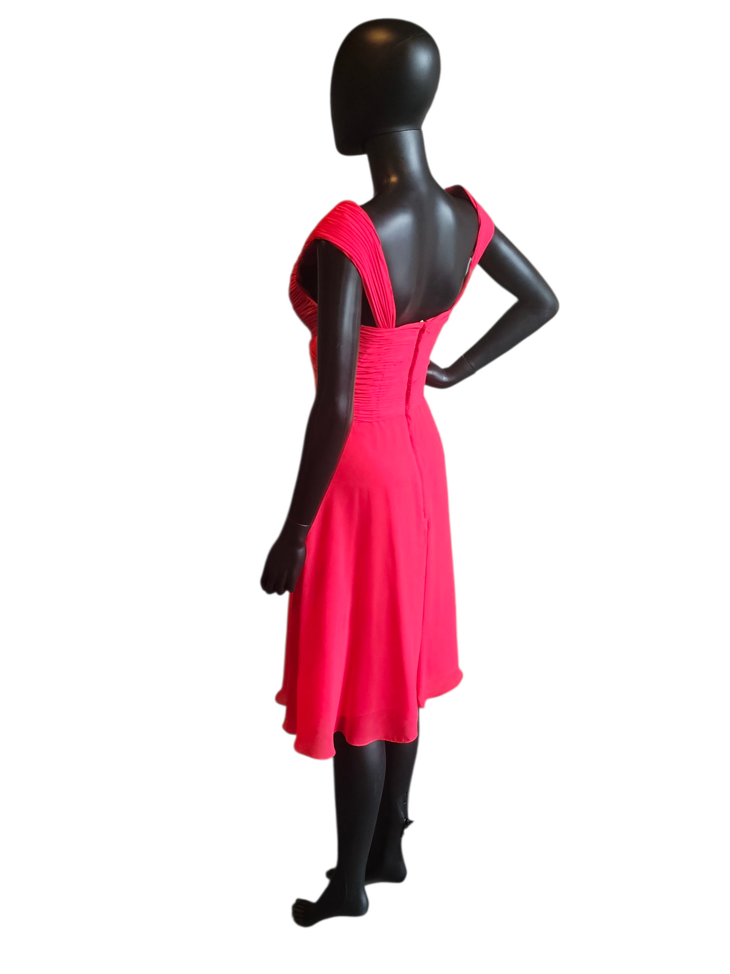 Cherry Red Chiffon Party Dress - Da Vinci