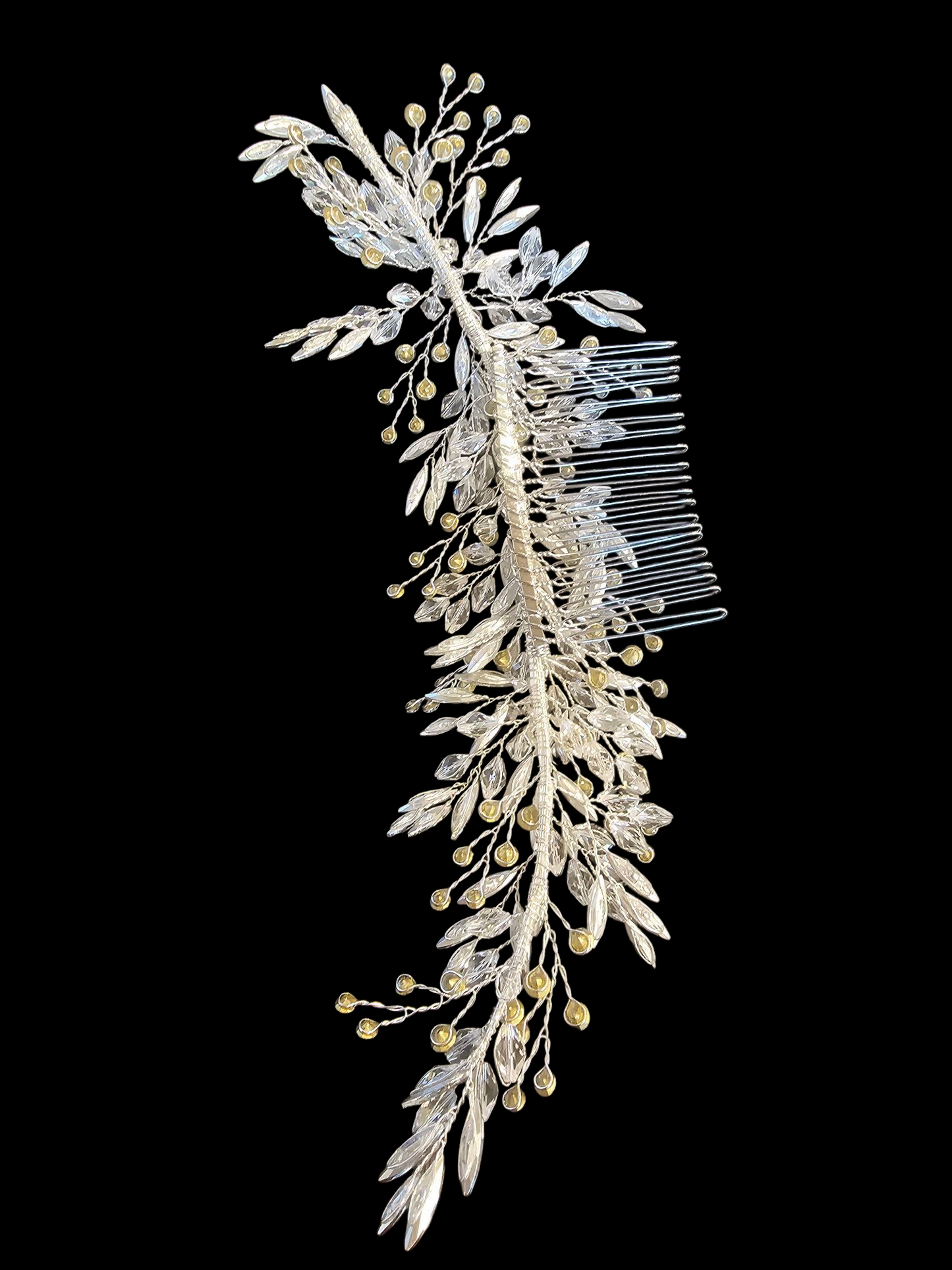 Silver/Crystal Woven Large Hairpiece