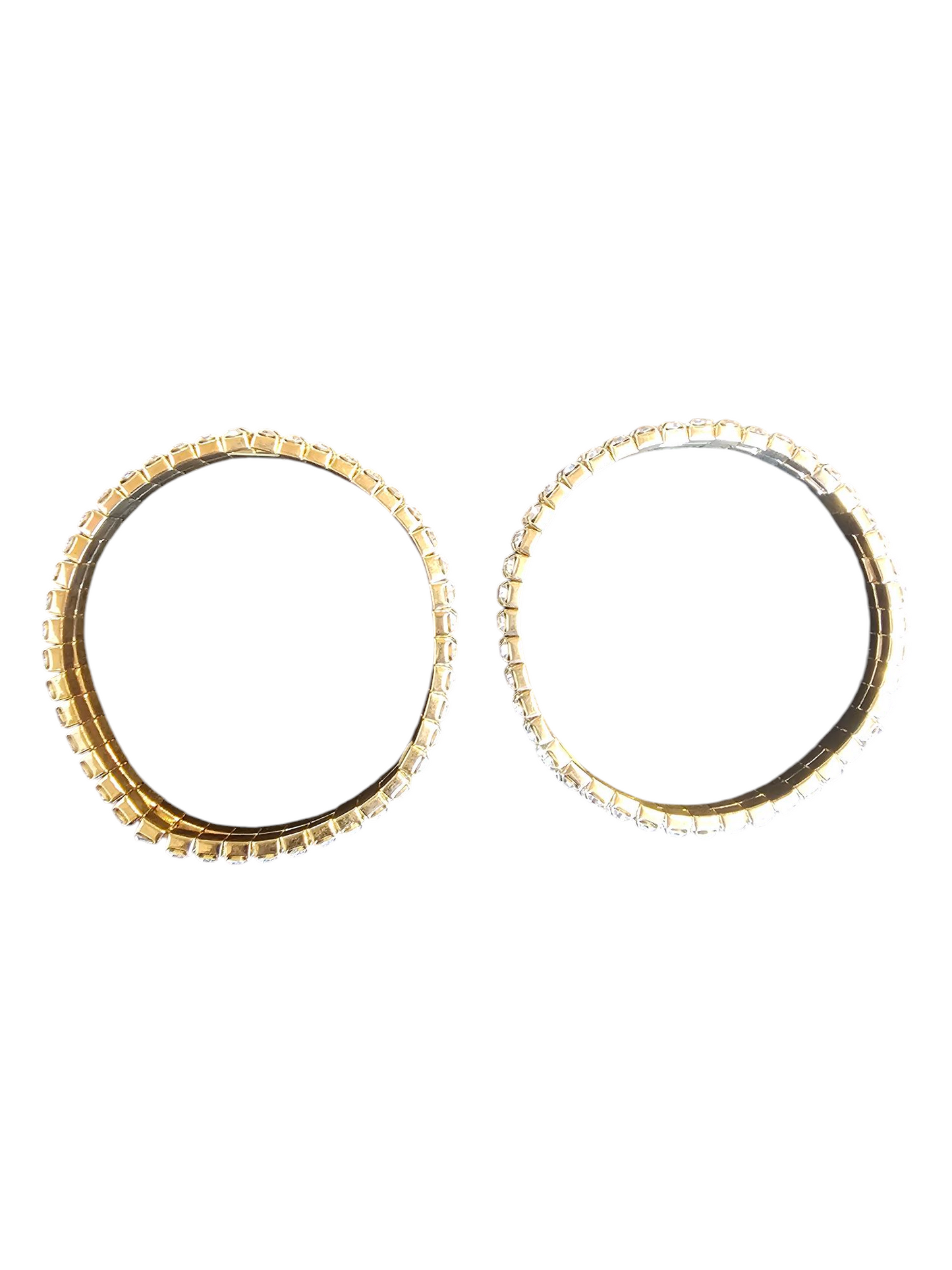 Set of 2 Gold/Crystal Stretch Bracelet