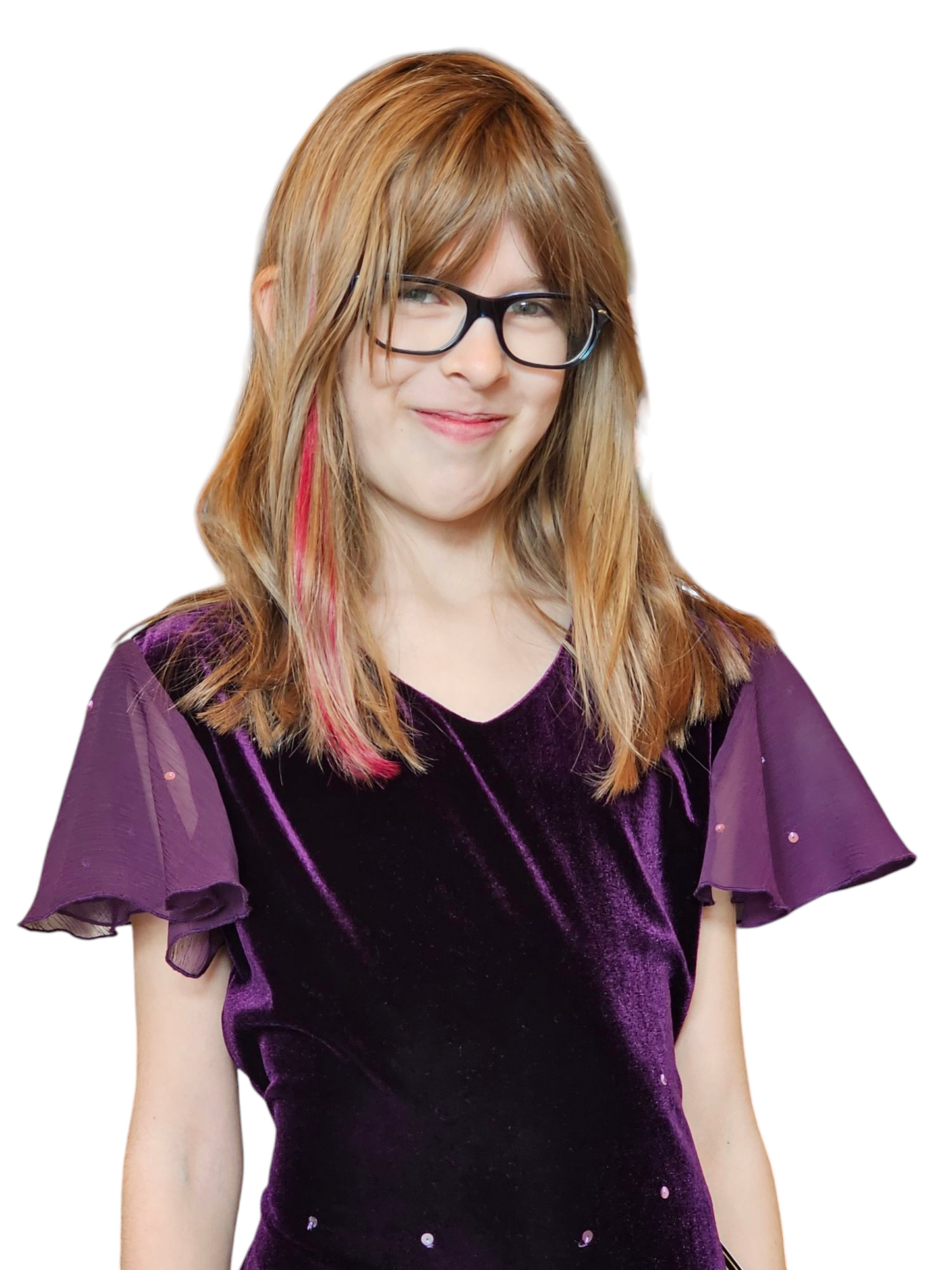 Asymmetrical Purple Velvet Childs Formal Dress - Ashley Ann