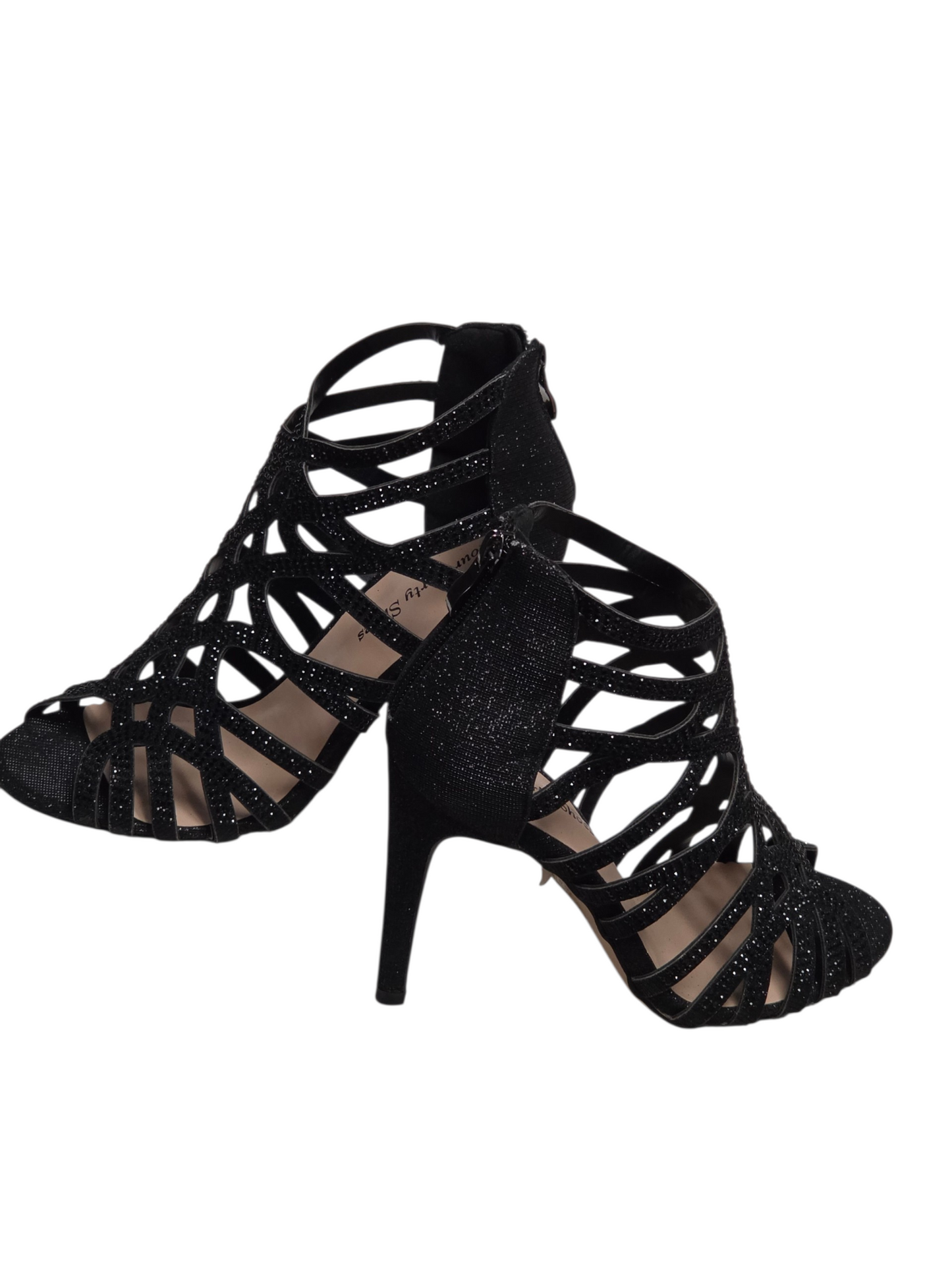 Black Sparkle Gladiator Heel Sandal - Your Party